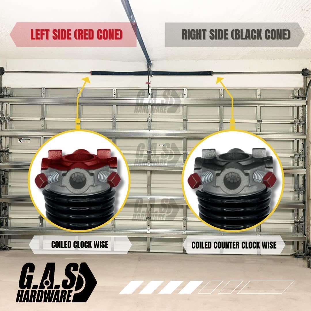 Alcan Muelles de torsión para puerta de garaje (cable de 0.262 pulgadas x 2 pulgadas de profundidad x 35 pulgadas de largo) con buje de nailon de 1