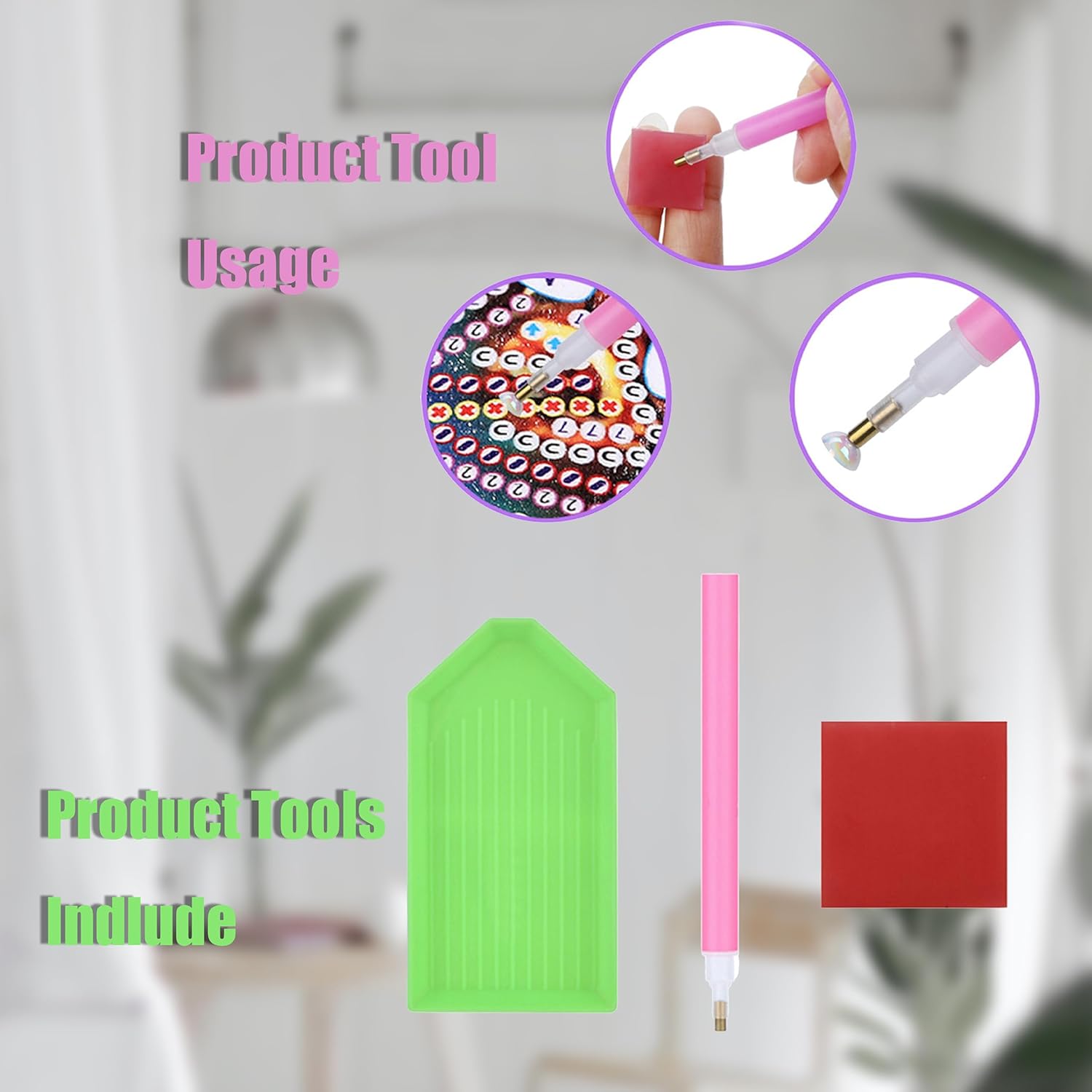 KOXXIAMOQ Juego de 8 posavasos de pintura de diamante 5D, posavasos de diamantes para manualidades y manualidades, posavasos de diamante para mesa