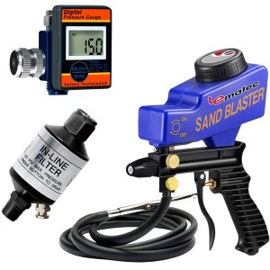 Kit de pistola de arena, separador de agua con compresor de aire y regulador de presión de aire Kit de pistola de arena, separador de agua con compresor de aire y regulador de presión de aire