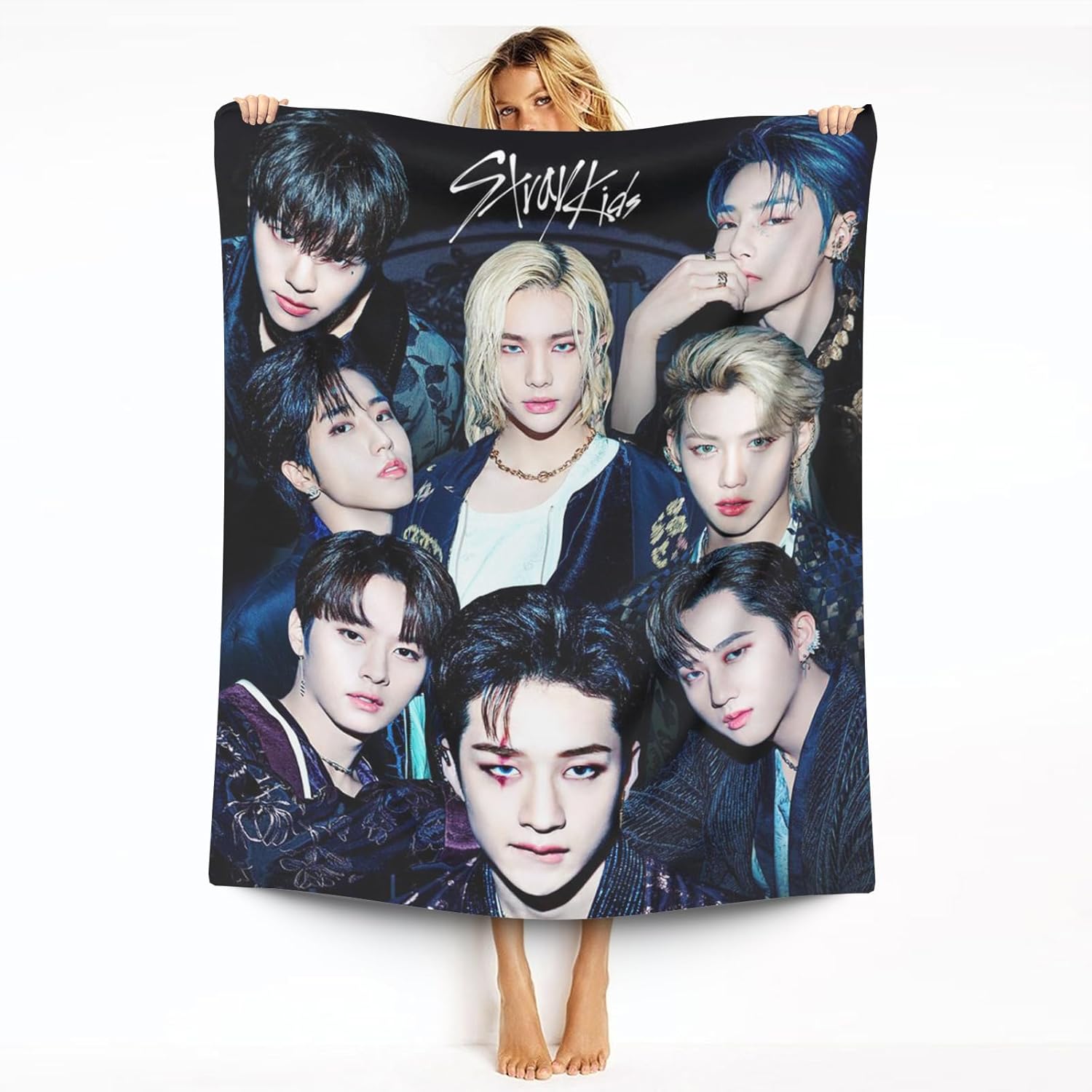 Kpop Stray – Mantas para niños, cómodas y ligeras, mantas cálidas con estampado Kpop para automóvil, hogar, campamento, playa, oficina, 80 x 60