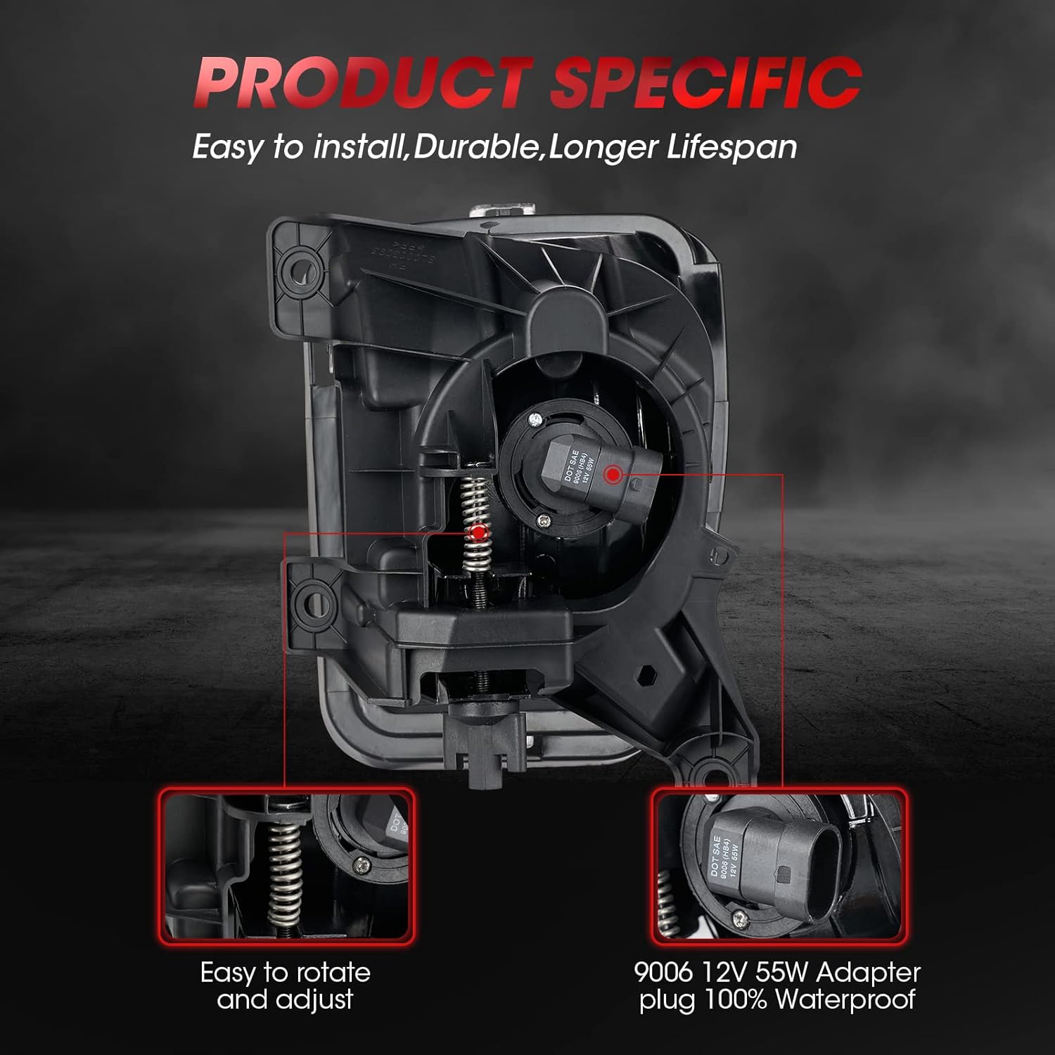 Conjunto de lámpara de luz antiniebla para Dodge Ram 1500 2013 2014 2015 2016 2017 2018 con bombillas halógenas 9006 12V 55W incluidas interruptor y