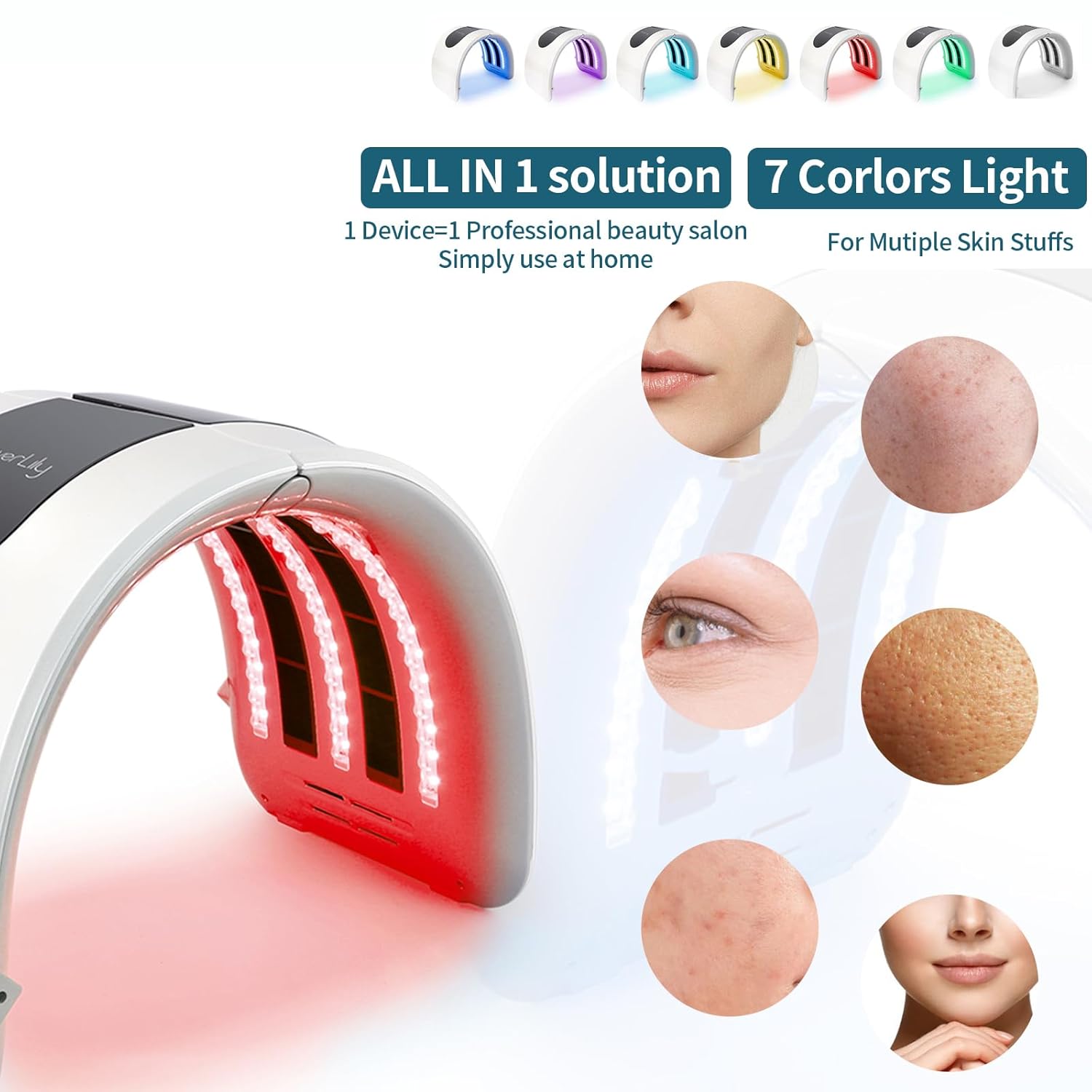 IeBilif Máquina de cuidado de la piel facial, equipo de belleza para el cuidado de la piel facial para spa, eliminación de arrugas, estiramiento de