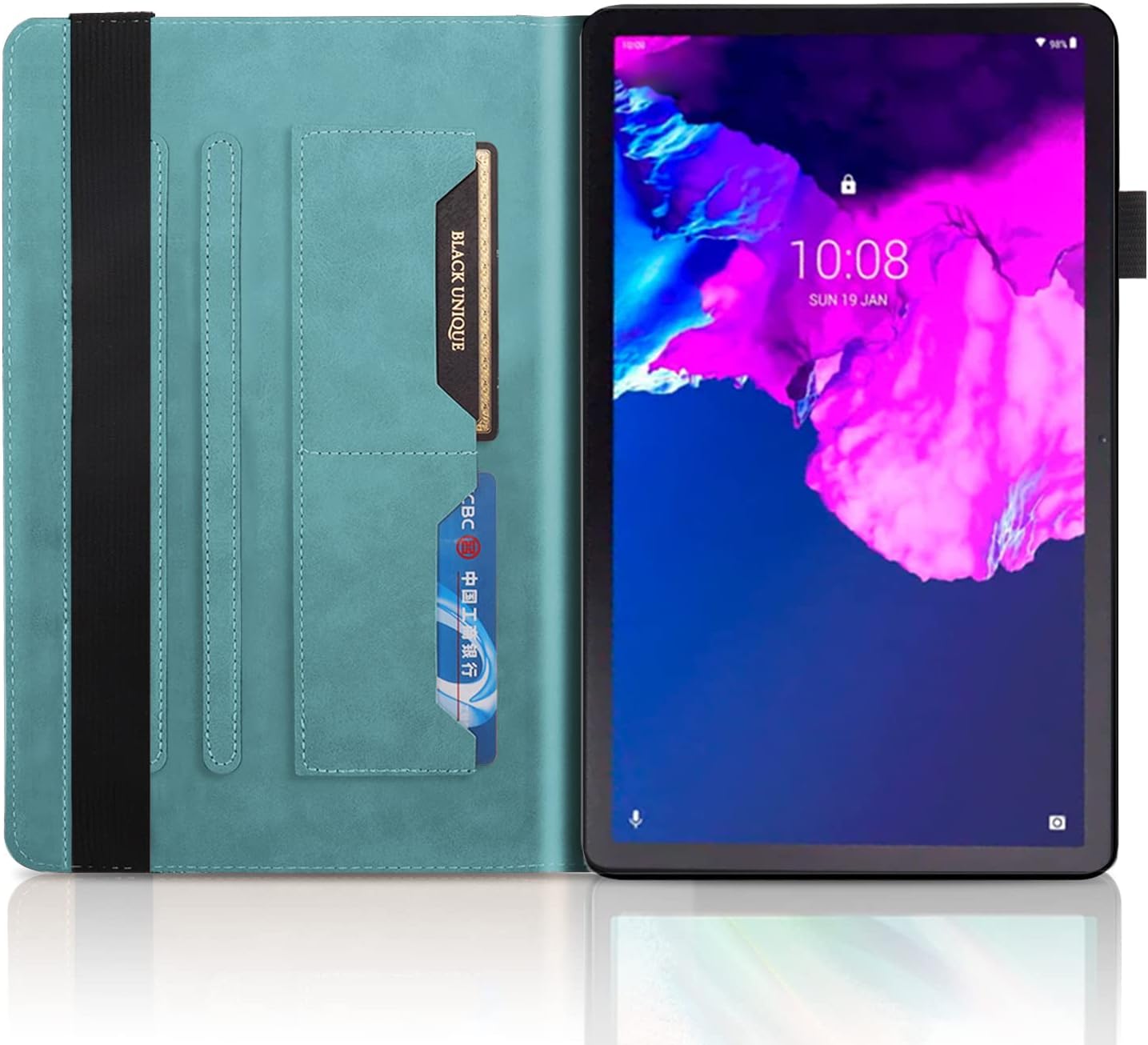 Funda para Lenovo Tab P11 Pro de 2 generaciónPad Pro 2022 de 11.2 pulgadas (TB-138FCTB-132FU) Funda de piel sintética con soporte para tarjeta para