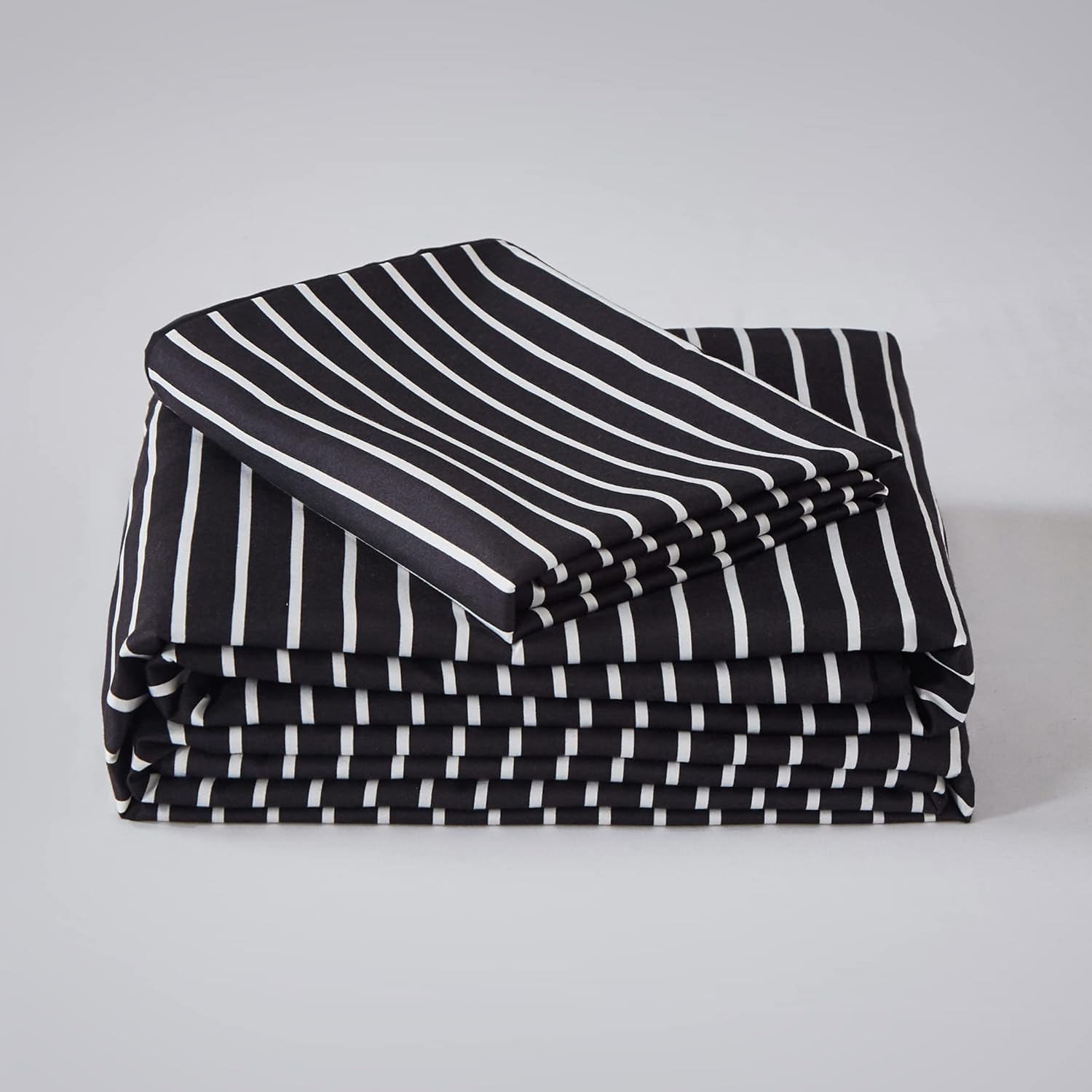 MOCAHOME Juego de funda de edredón tamaño individual, rayas impresas, ropa de cama suave de 3 piezas, 1 funda de edredón + 2 fundas de almohada
