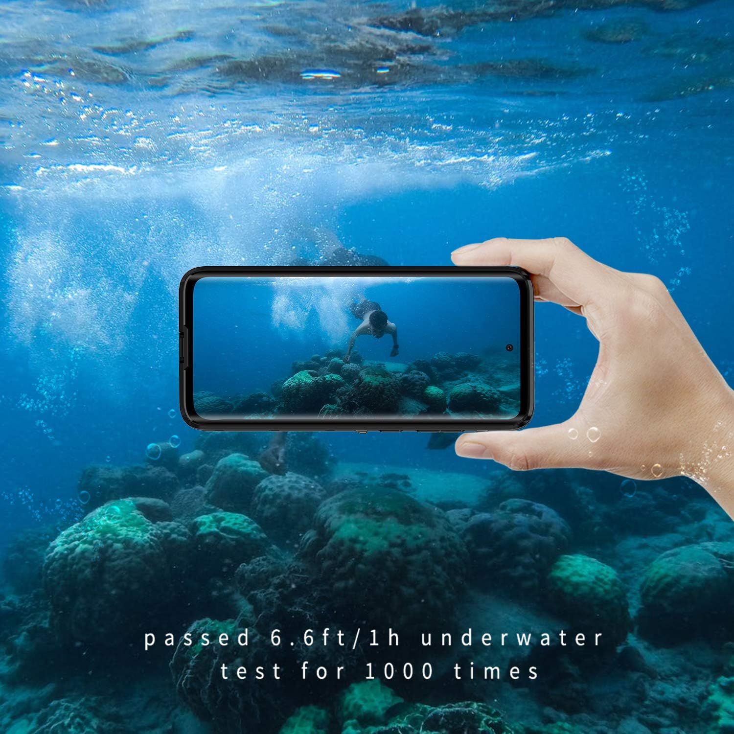 Lanhiem Funda para Galaxy S20 Ultra, protector de pantalla integrado IP68 impermeable a prueba de polvo, cuerpo completo, resistente, a prueba de