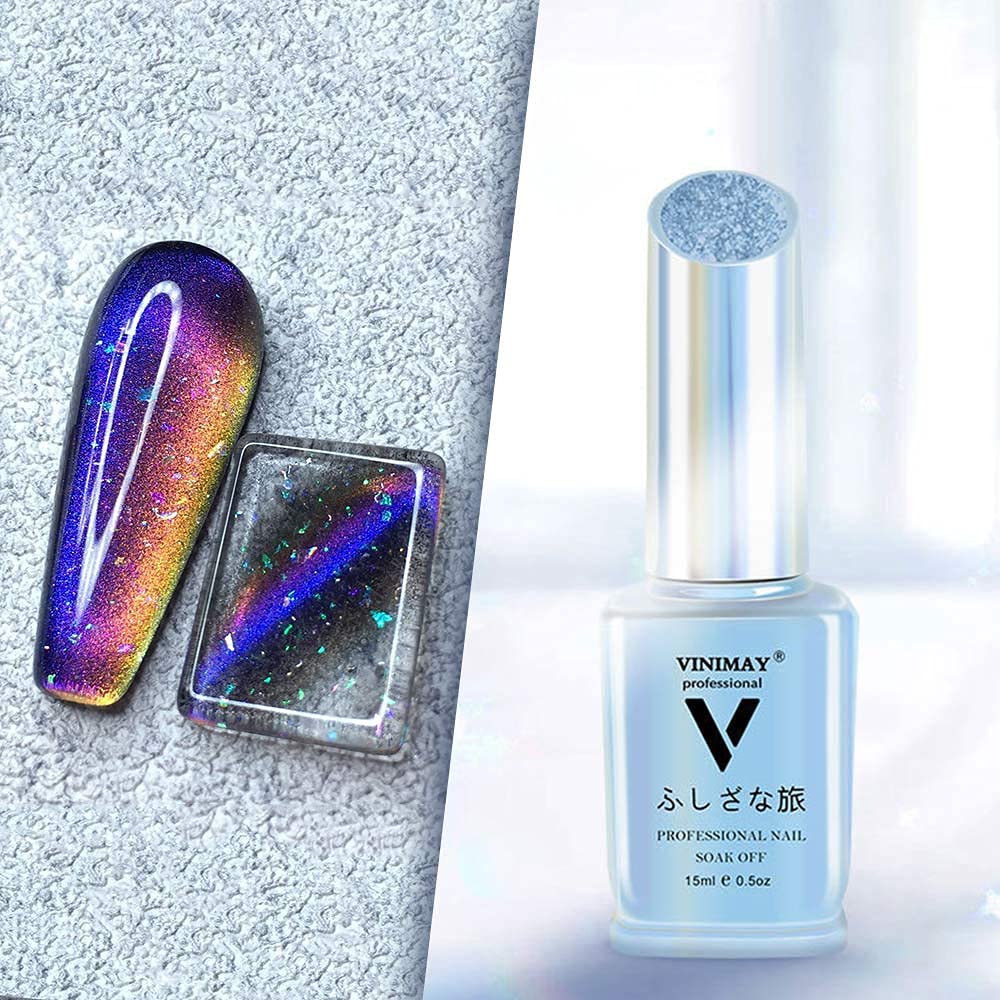 Major Dijit Esmalte de uñas de gel de ojos de gato ancho 9D de 0.5 fl oz, esmalte de gel magnético de cielo estrellado y galaxia, esmalte de uñas