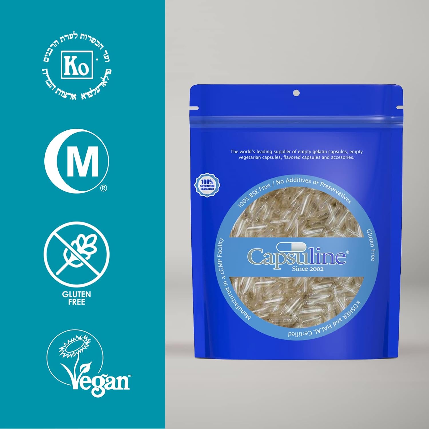 Capsuline Clear Size 1 Empty Vegetarian Capsules 1000 Count – Gelatin Capsules