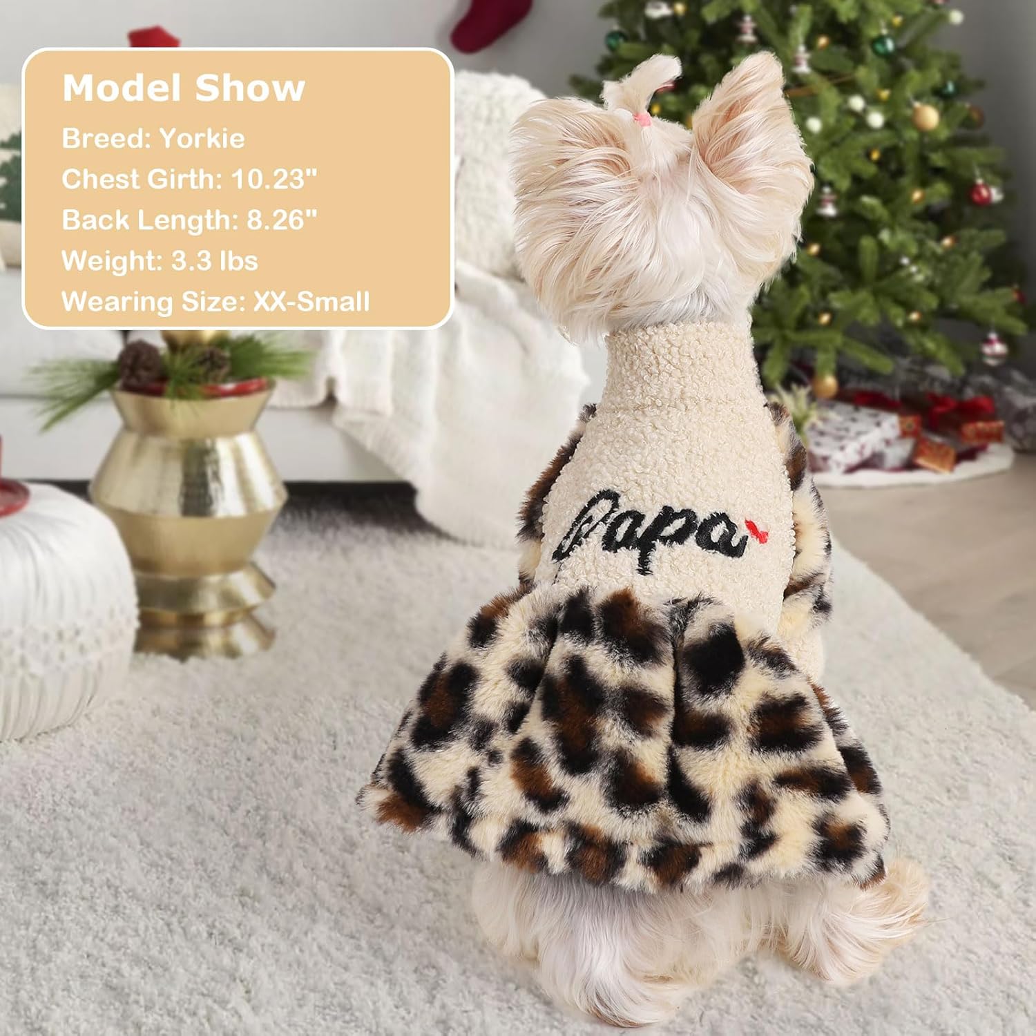 Vestido de invierno a cuadros para perro, lindo suéter de forro polar cálido para perros pequeños, vestidos de cachorro rosa, ropa para chihuahua