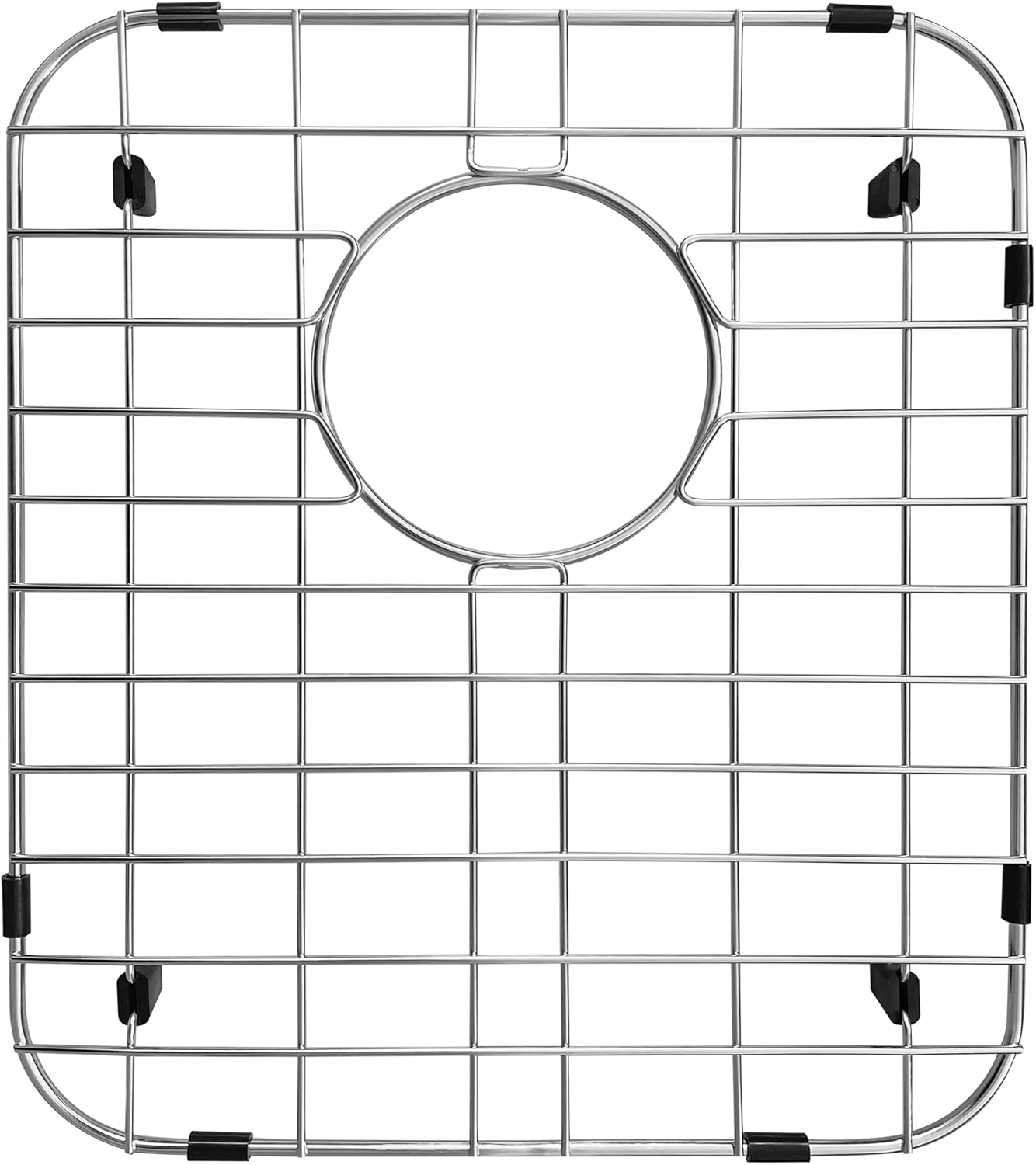 LQS Rejilla para fregadero de cocina, rejilla inferior de fregadero, protector de fregadero de 12 58 x 14 916 pulgadas, drenaje trasero para