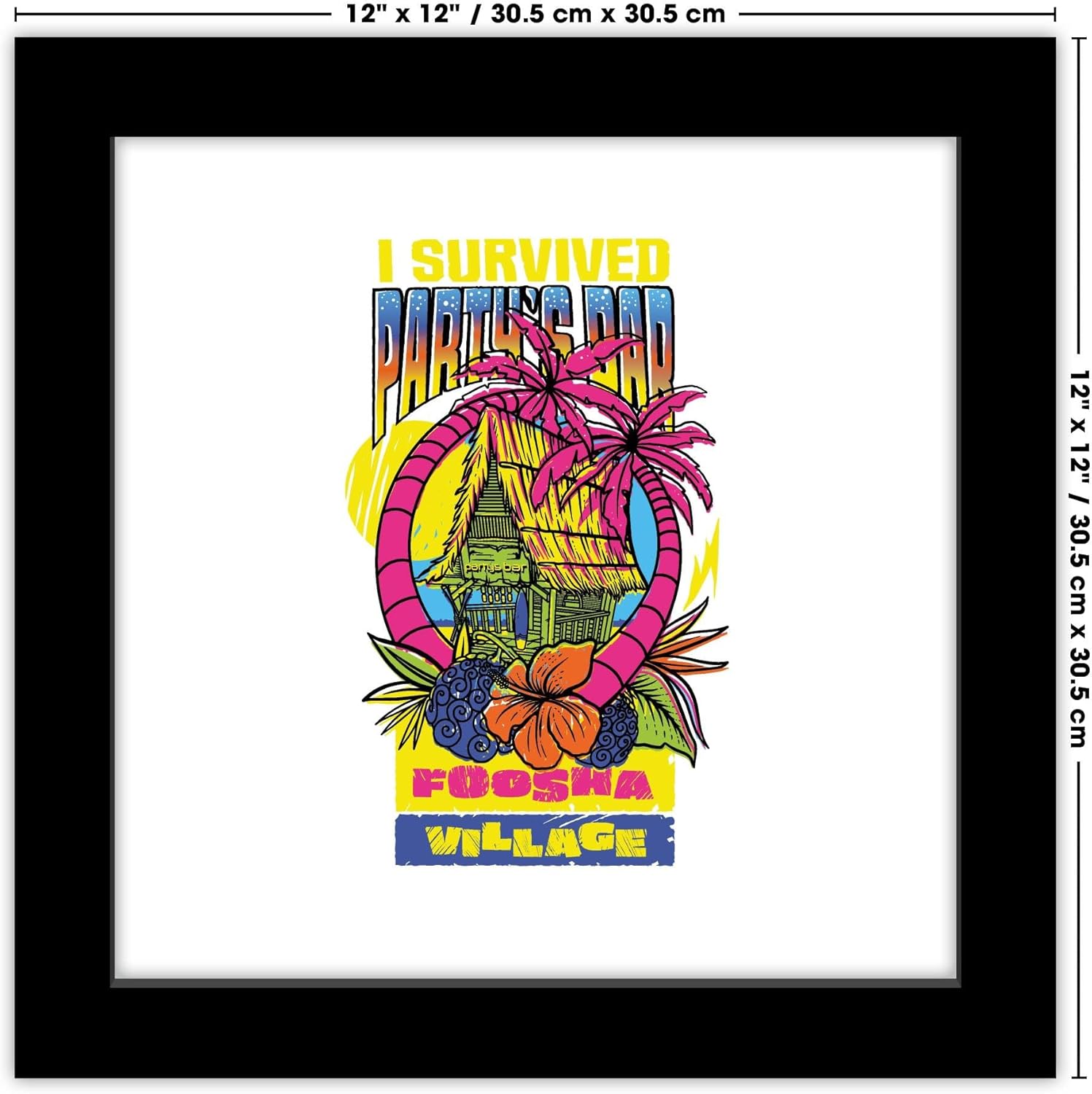 Trends International Gallery Pops Netflix One Piece – Póster de pared con texto en inglés “I Survived Party’s Bar Foosha Village, 12.00 x 12.00