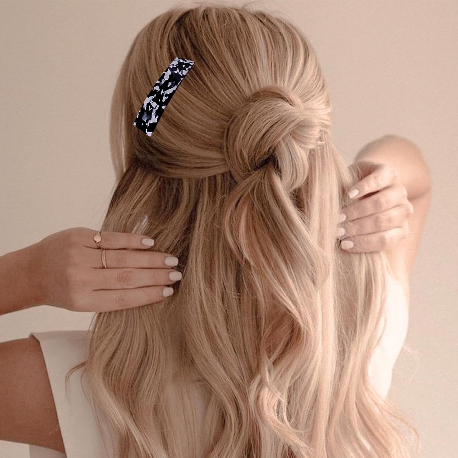 Pinza para el cabello, 6 pasadores para mujer, accesorios para el cabello de concha de tortuga, pinzas para cabello grueso, cabello largo, uso
