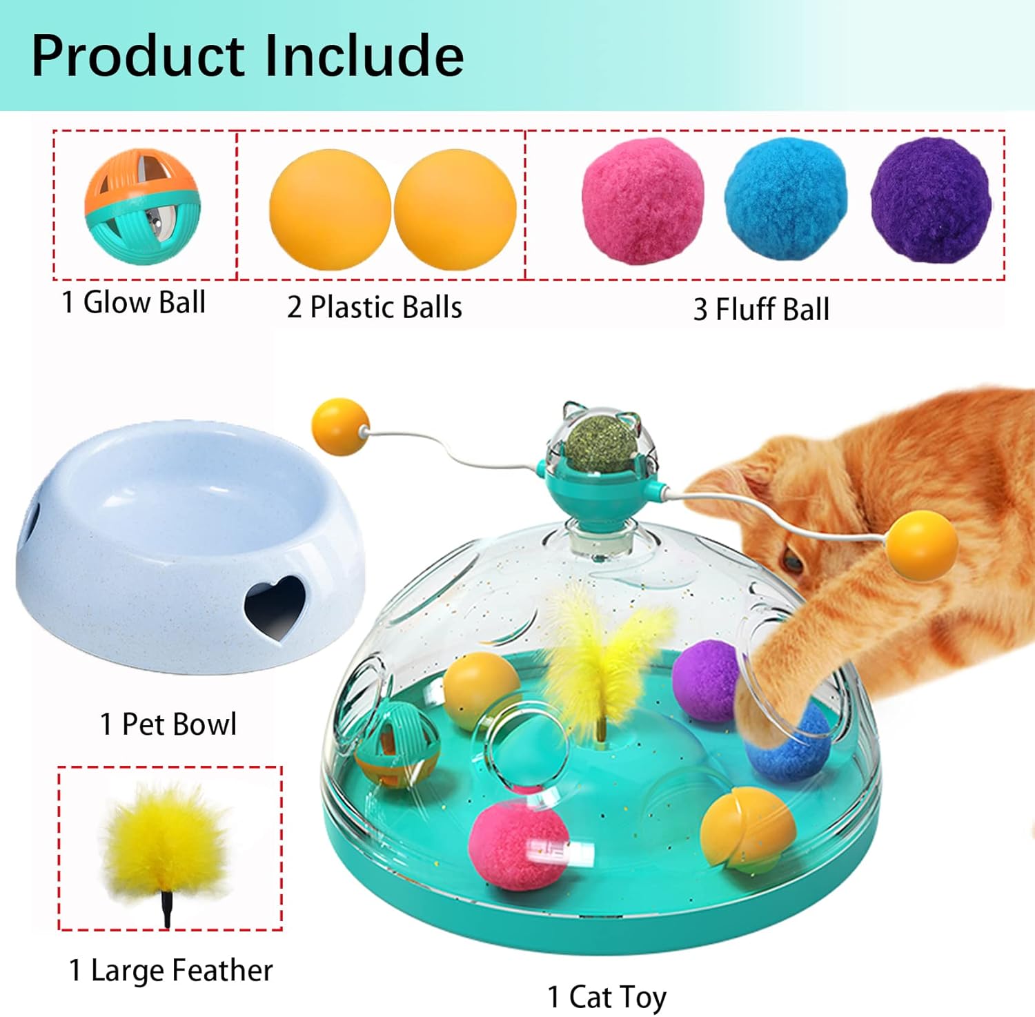 Juguetes para gatos de interior, rompecabezas interactivos para gatos, estimulación mental, estimulación mental, juegos cerebrales, bolas de hierba
