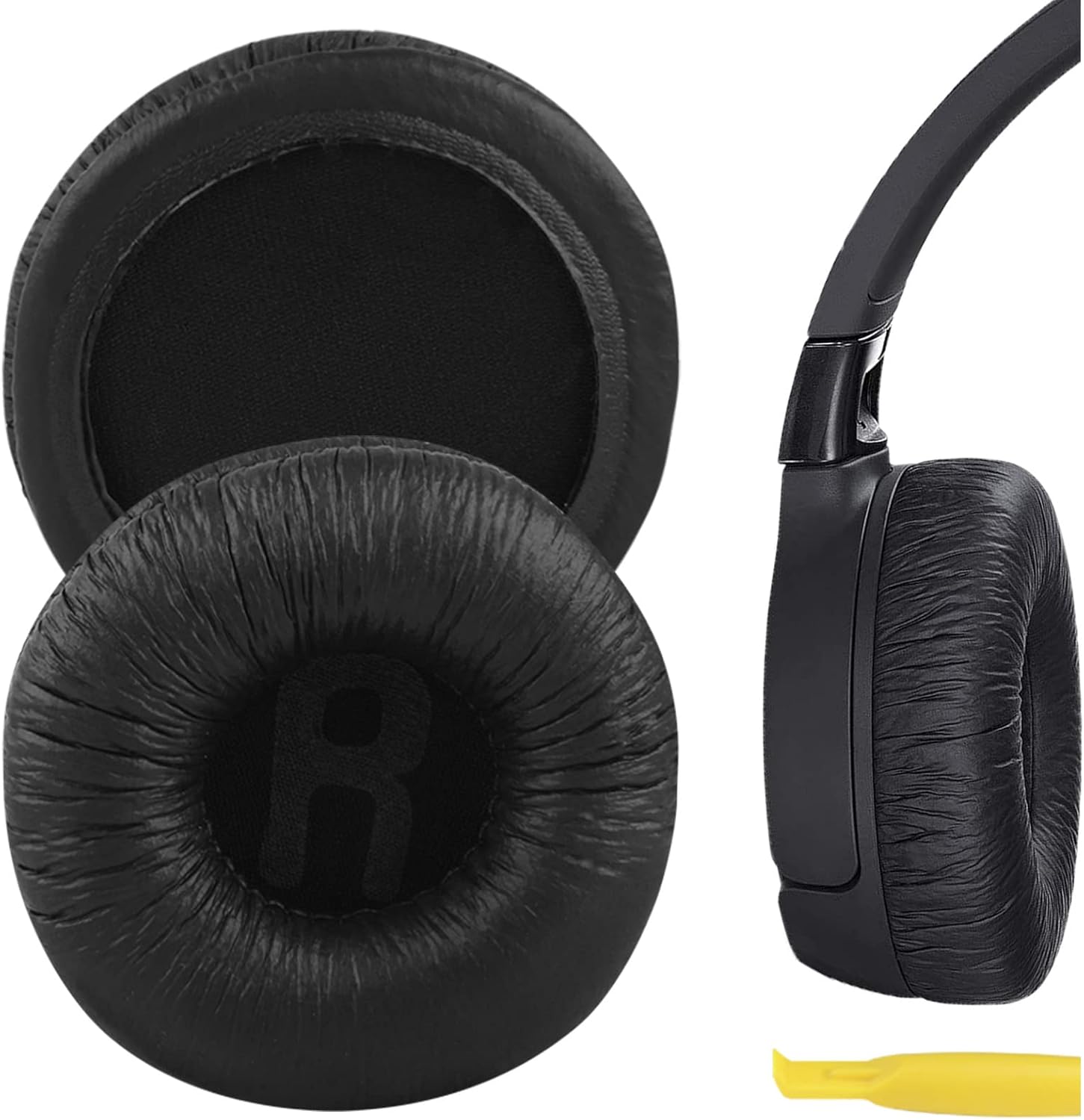 Geekria QuickFit – Almohadillas de repuesto de cuero sintético para JBL JR300, JR300BT, T450BT, T500BT, Tune 500, Tune 500BT, Tune 510BT, Tune