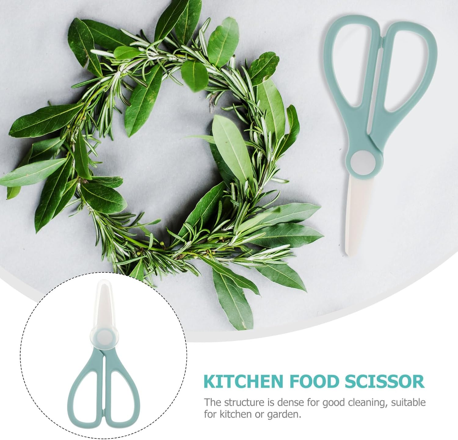 Tijeras de cerámica, tijeras de cocina de cerámica para alimentos, tijeras de corte de jardín multifunción con tapa, tijeras de cerámica de