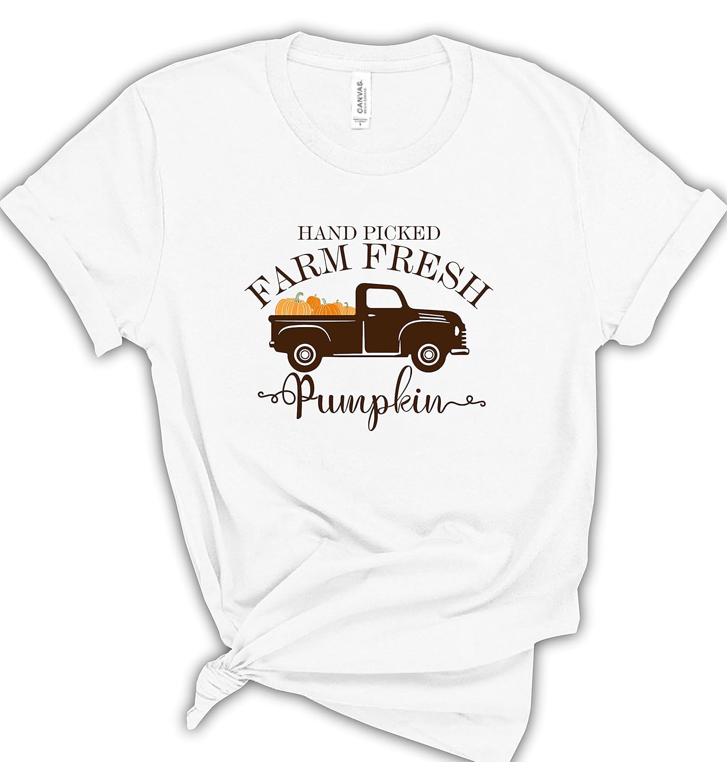 Hand-Picked Farm Fresh T-Shirts, Farming Clothes For Women And Men, Pumpkin T-Shirt, Pumpkin Farmer Shirts, Farm Truck Shirt, Pumpkin Patch Casual
