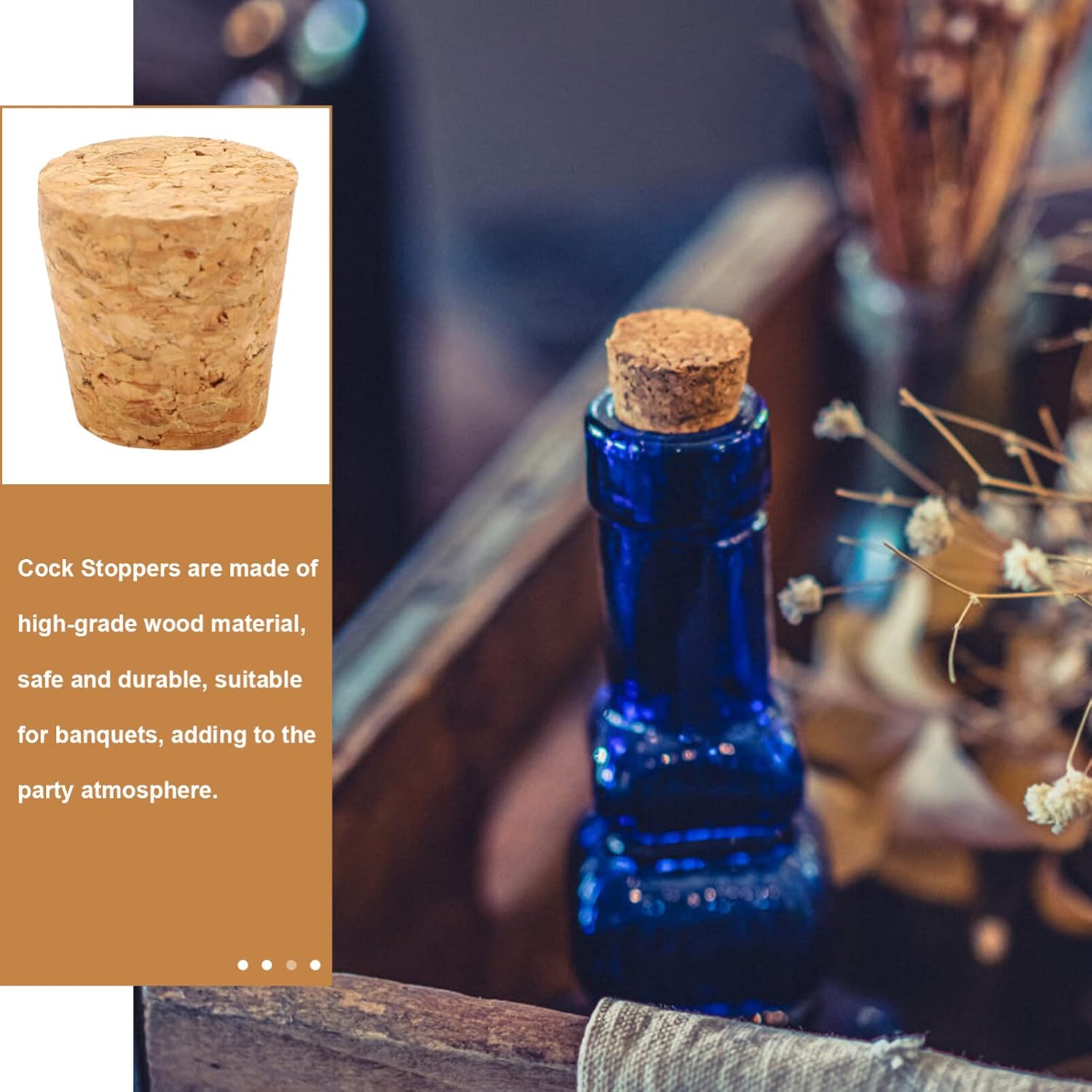Zerodeko Tapones de corcho, 30 tapones de corcho, corchos de madera suave natural, corcho cónico, tapón de sellado de botella de cerveza para vino,