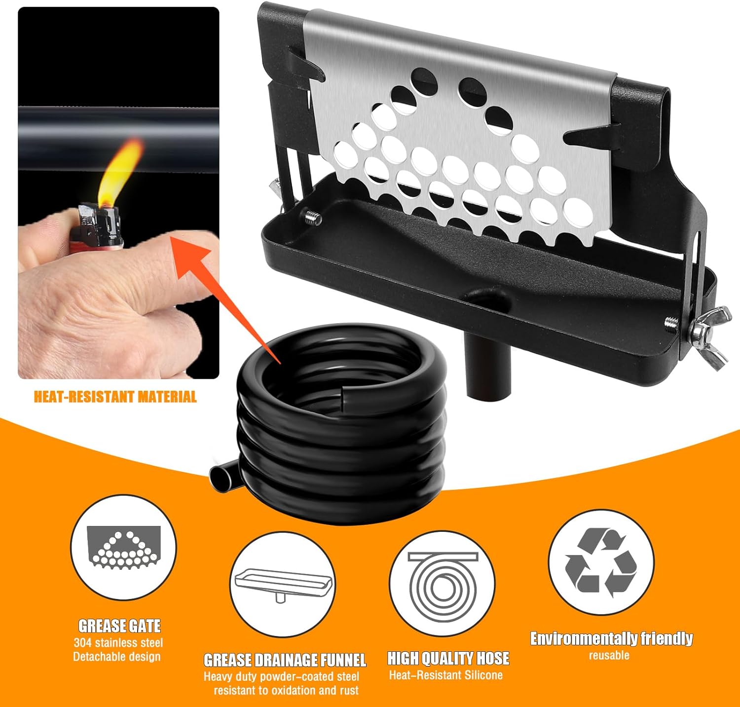 Magoog Embudo de drenaje de grasa trasero para Blackstone sin tapa, colector de grasa para Blackstone, prácticos accesorios Blackstone, forros