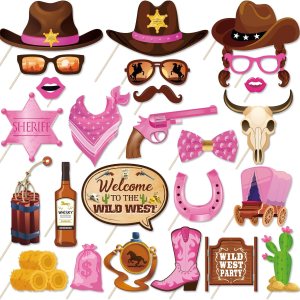 CC HOME 25 piezas de vaquero occidental para cabina de fotos, patrones de cabina de fotos de vaquero, decoraciones de fiesta, recuerdos de fiesta CC HOME 25 piezas de vaquero occidental para cabina de fotos, patrones de cabina de fotos de vaquero, decoraciones de fiesta, recuerdos de fiesta