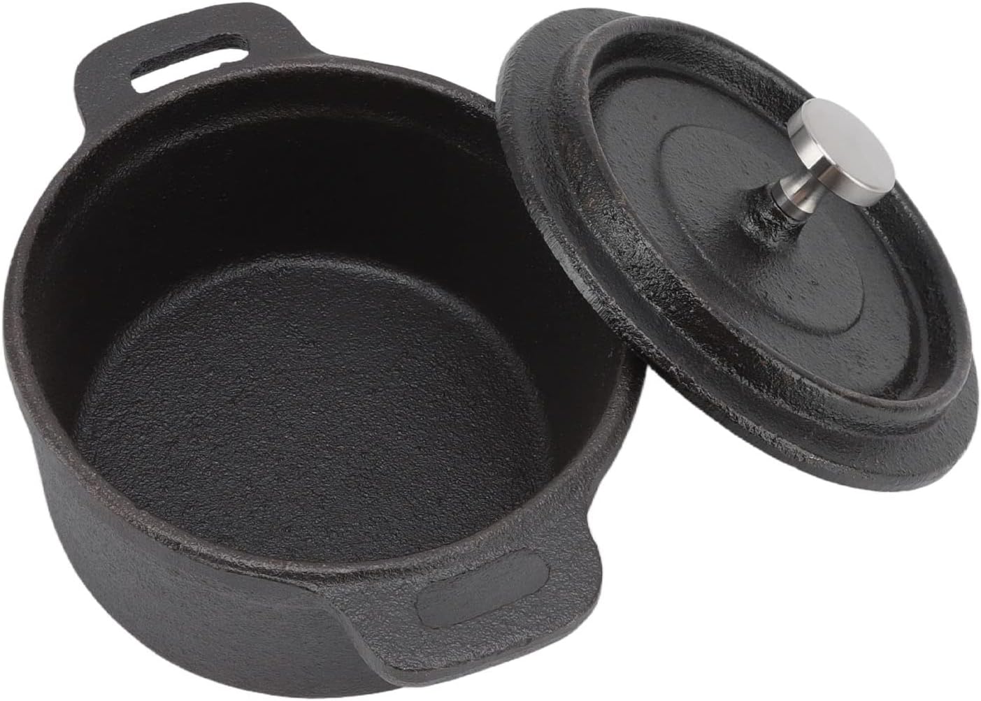 Horno holandés, horno holandés de doble estilo tradicional, olla de hierro, para cocinar asados, sopas de arroz, guisos con tapa (7.9 in)