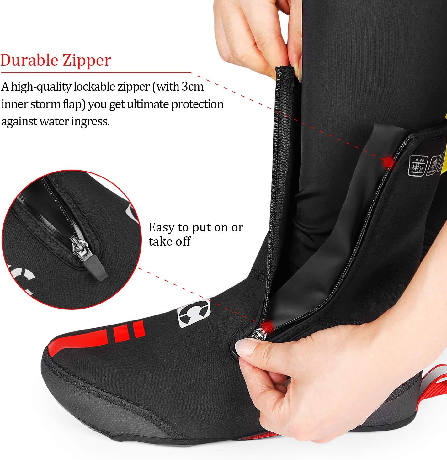 CXWXC Fundas de neopreno impermeables para zapatos de ciclismo, para invierno, térmicos, cálidos, para hombres y mujeres, botas de bicicleta de