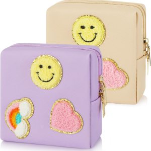 CekPo Paquete de 2 bolsas para el período, bolsa de almacenamiento de servilletas sanitarias de piel sintética para almohadillas femeninas, forros, CekPo Paquete de 2 bolsas para el período, bolsa de almacenamiento de servilletas sanitarias de piel sintética para almohadillas femeninas, forros,