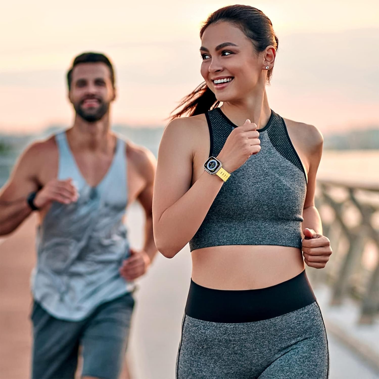 Paquete de 5 correas deportivas compatibles con Apple Watch Band de 1.496 pulgadas, 1.575 pulgadas, 1.614 pulgadas, 1.654 pulgadas, 1.732 pulgadas,