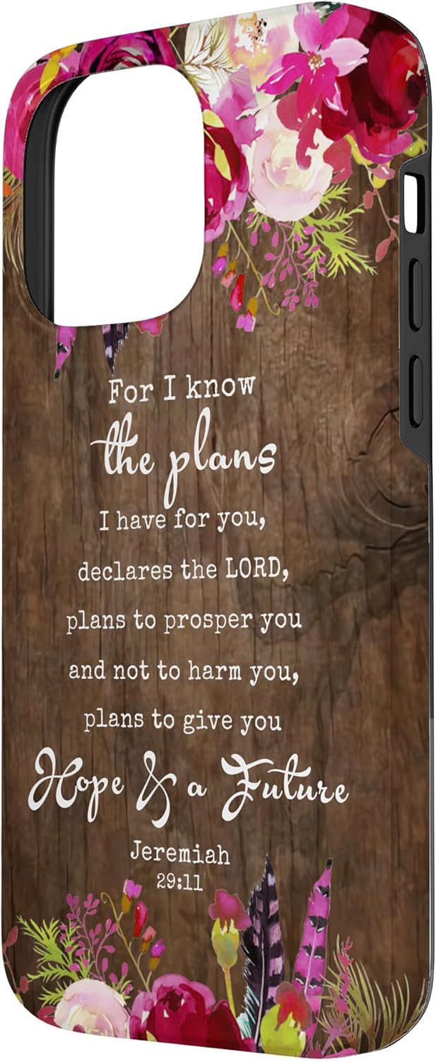 Funda cristiana para iPhone 14 Pro Max For I Know The Plans I Have For You Jeremías 2911