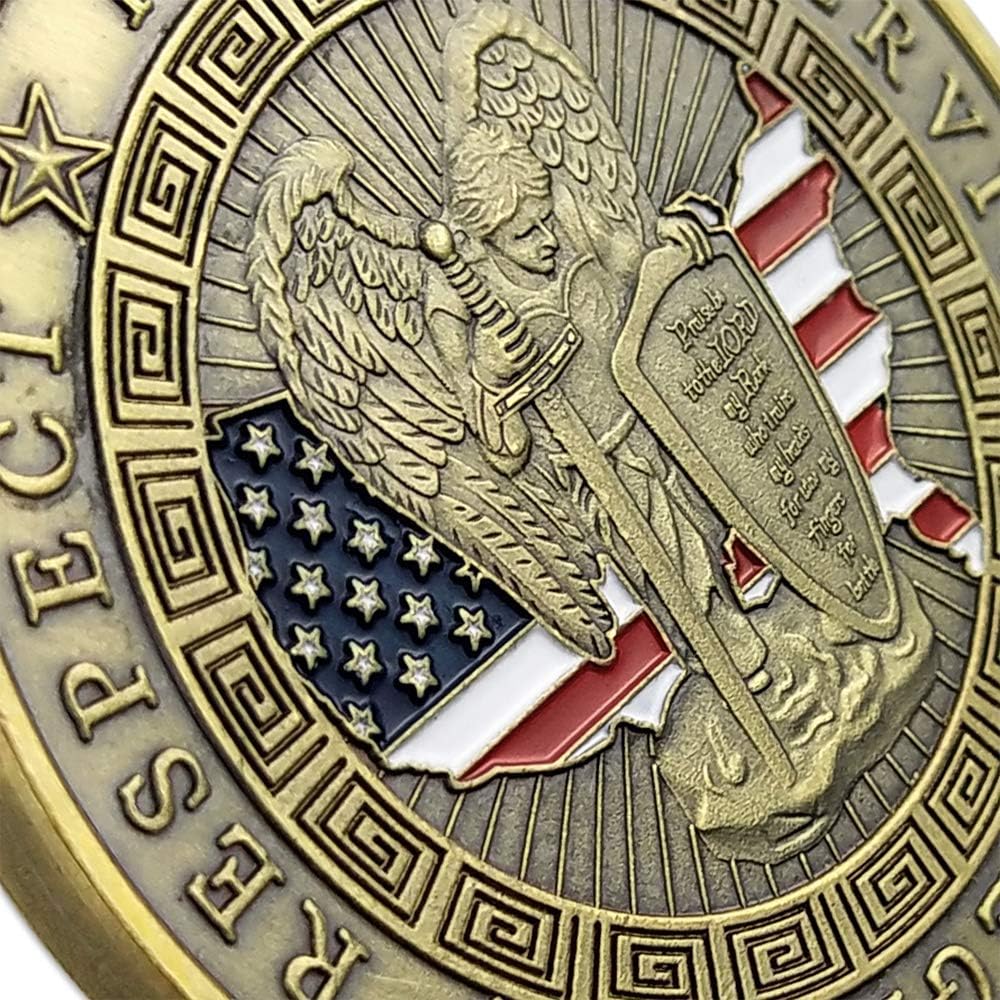 Moneda de desafío de San Miguel patrón de la aplicación de la ley con moneda única de oración