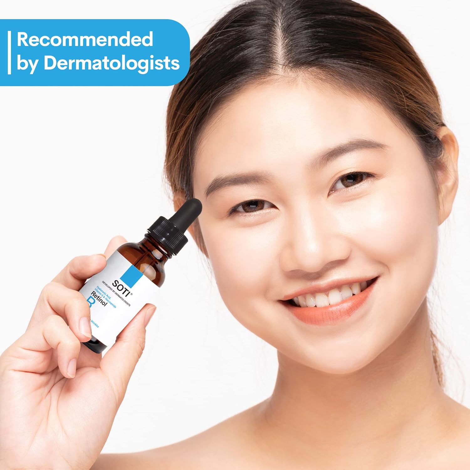 Suero de retinol para cara al 2.5% con niacinamida, ácido hialurónico y vitamina E. Suero facial antienvejecimiento para líneas, arrugas, manchas de