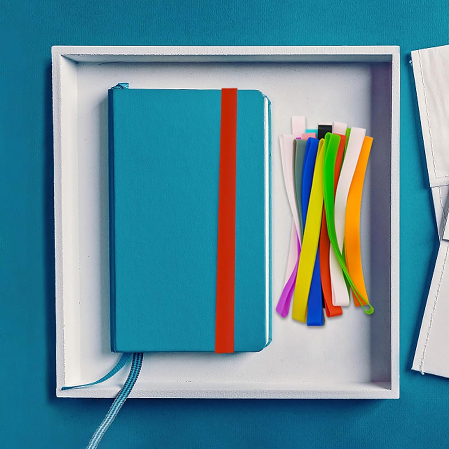 30 bandas de goma de silicona de 8 pulgadas, bandas elásticas grandes de silicona de colores para libros, tarjetas de cartera, cajas de cocina,