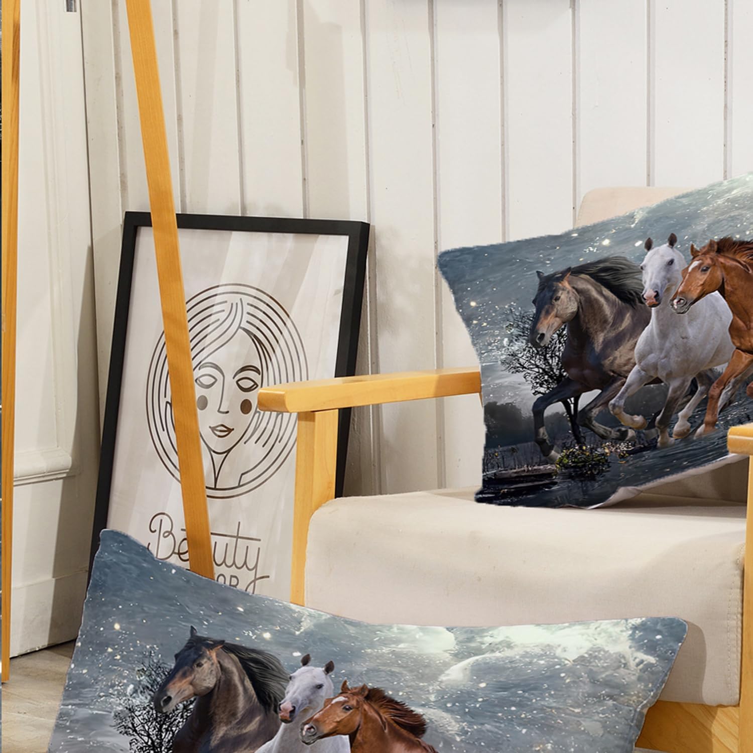AILONEN Juego de ropa de cama tamaño individual, diseño de caballos al galope con temática de vida silvestre para niños y adultos, decoración de