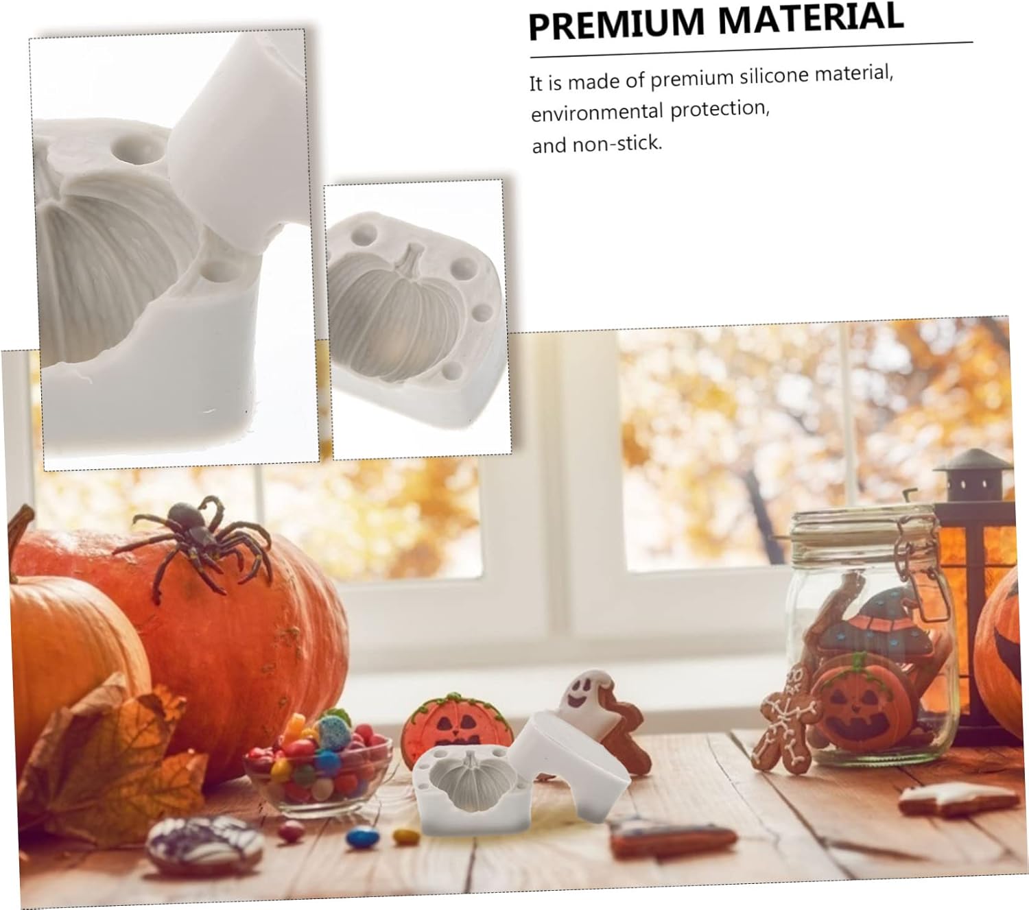 KJHBV Molde de silicona de calabaza para magdalenas, molde de caramelo, chocolate, mini galletas, molde de pastel de calabaza, moldes de caramelo de