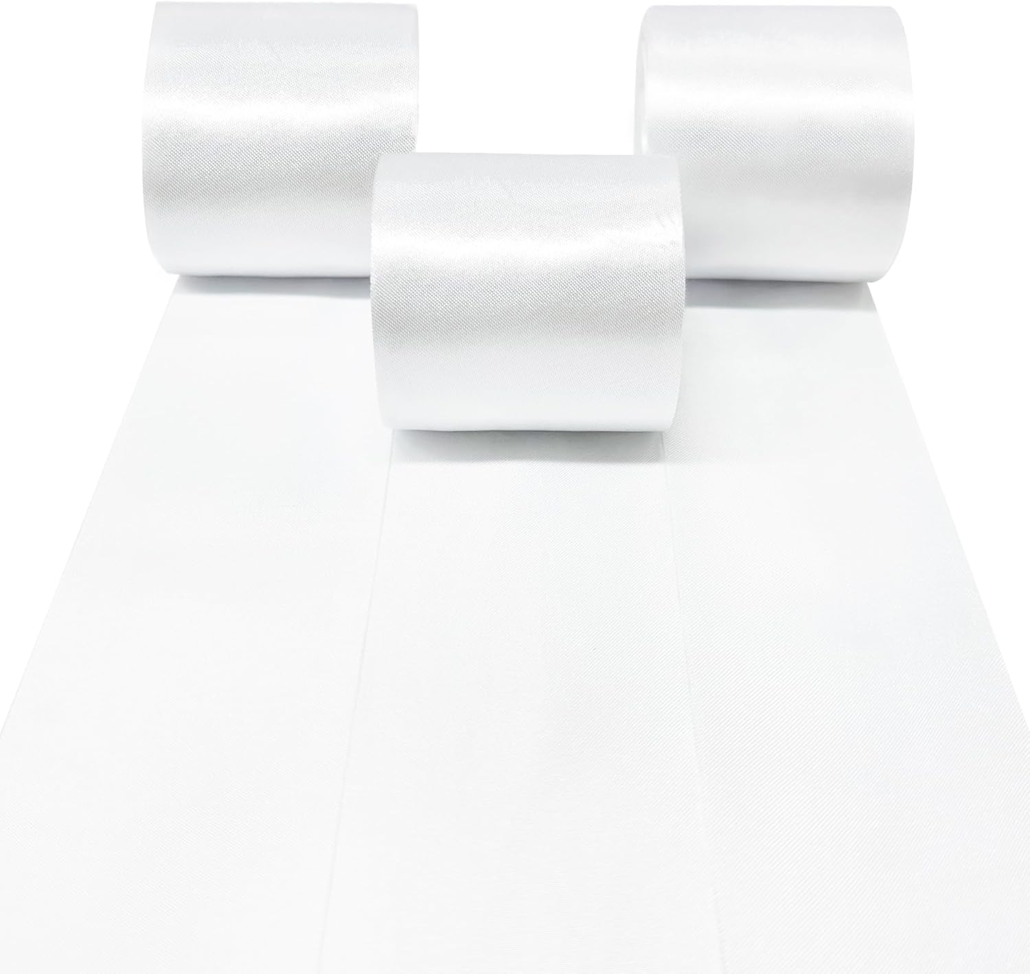 Cinta de satén blanca de 65.6 yardas x 1.97 pulgadas de ancho para bodas, cumpleaños, Navidad, manualidades, regalos, envoltura, invitaciones,