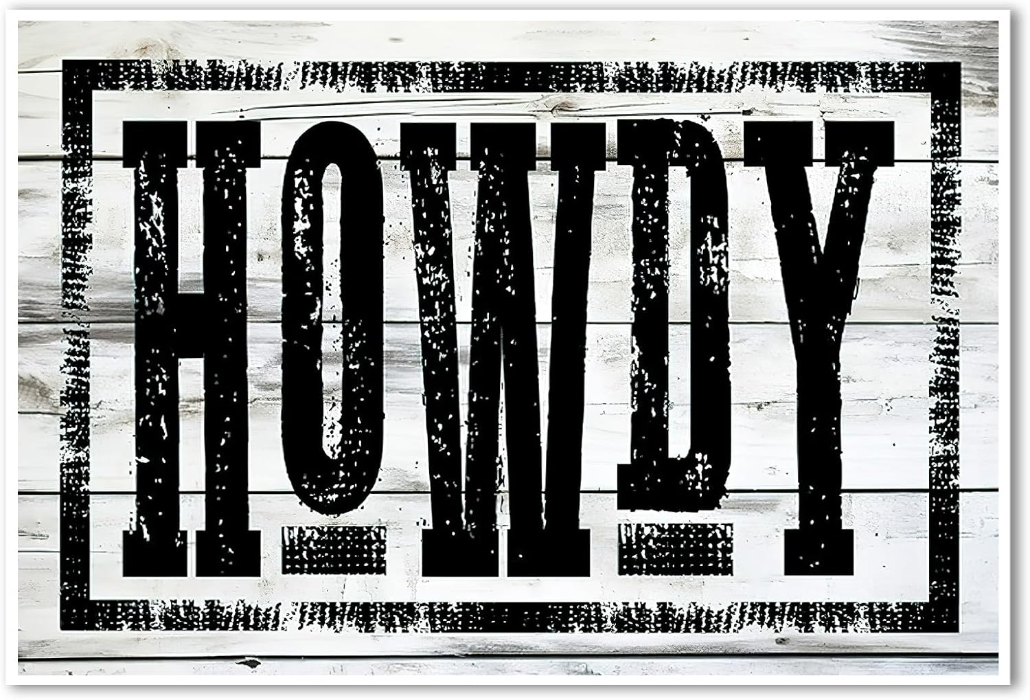 Howdy – Póster de pared occidental en blanco y negro, decoración de pared de howdy occidental, impresiones de póster de vaquero, arte minimalista,