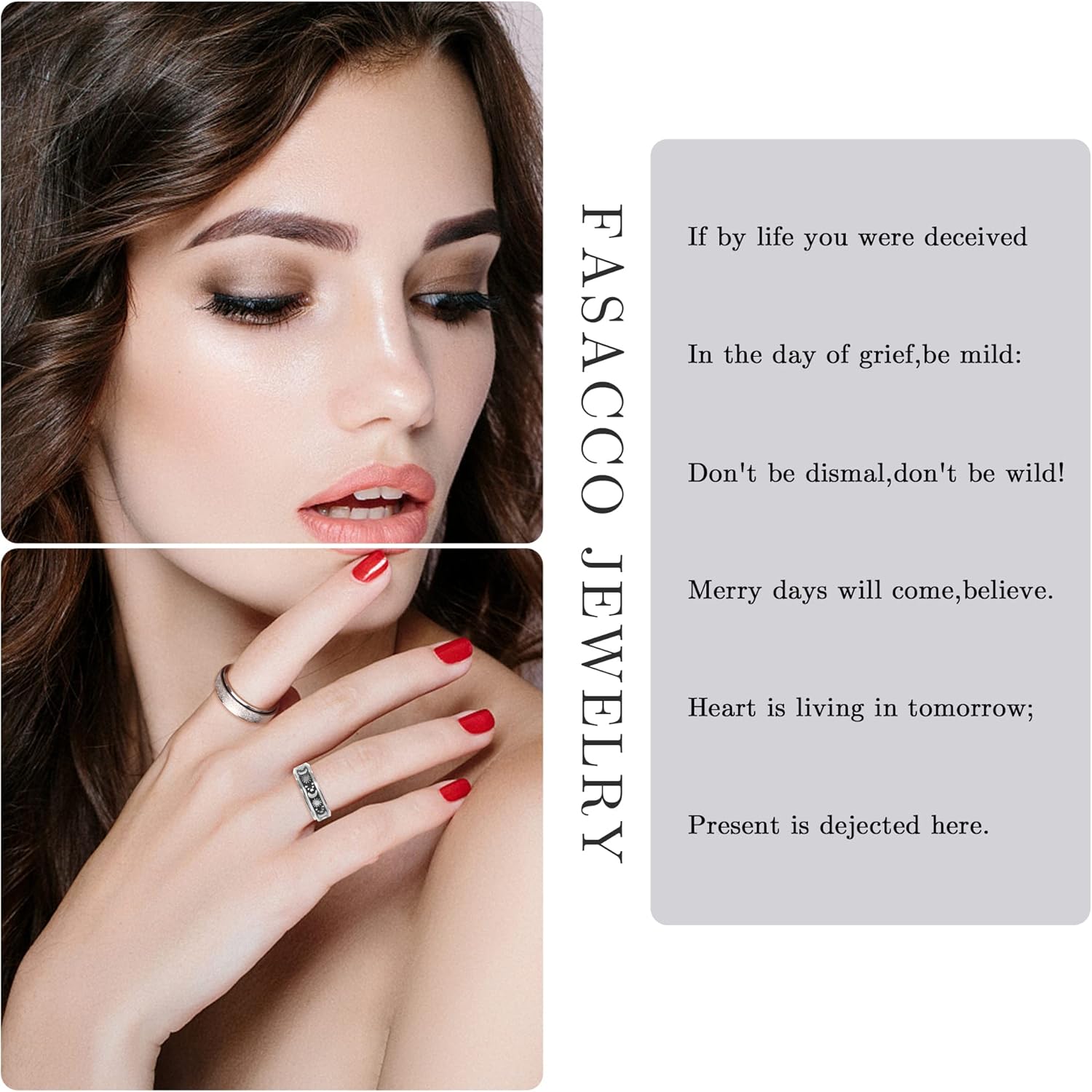 FASACCO Anillo giratorio para la ansiedad, anillo giratorio para la ansiedad