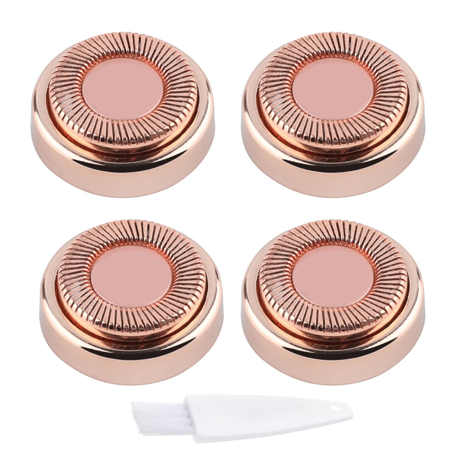 4 cabezales de repuesto para eliminar vello facial impecables para acabado táctil, herramienta de depilación facial para mujeres, oro rosa chapado