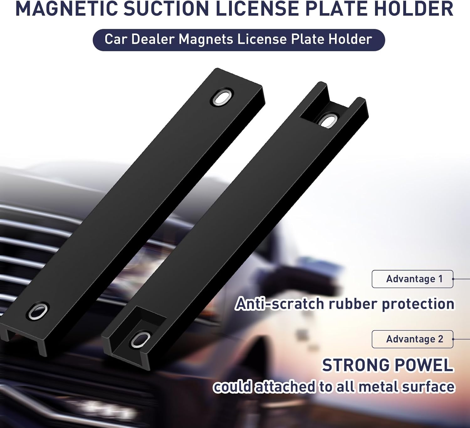 Paquete de 2 soportes magnéticos para matrícula, soporte de etiqueta de temperatura para concesionario de automóviles en pruebas de manejo, soporte