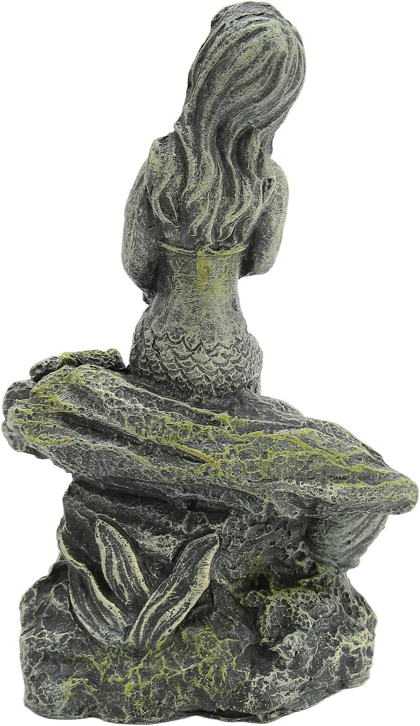 Decoraciones de pecera de sirena, estatua de sirena de acuario, hermosa decoración de resina segura para peceras para decoraciones