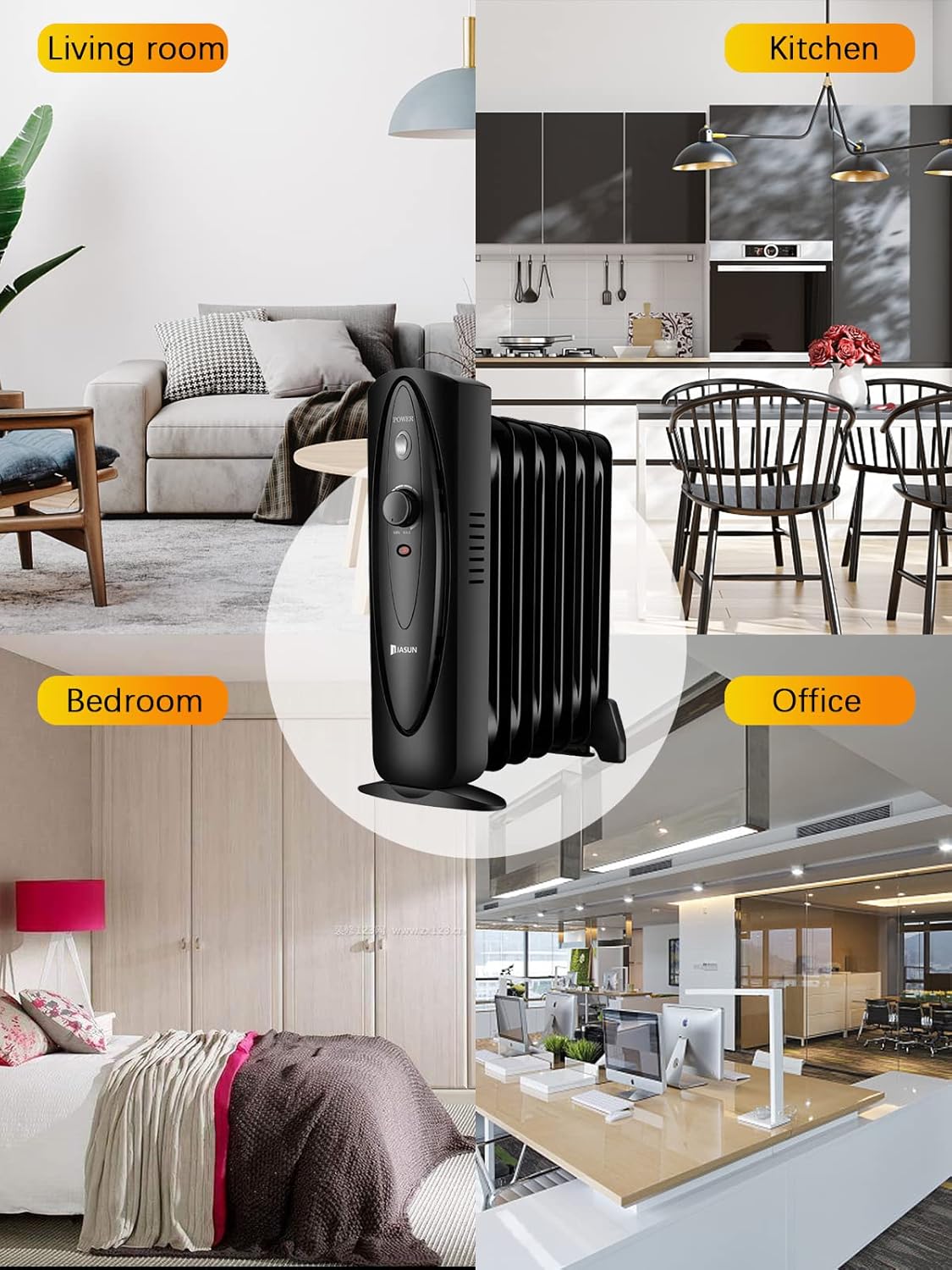 Mini calentador de espacio lleno de aceite, calentador eléctrico con temperatura ajustable, potente calefacción de 700 W para dormitorio, oficina,