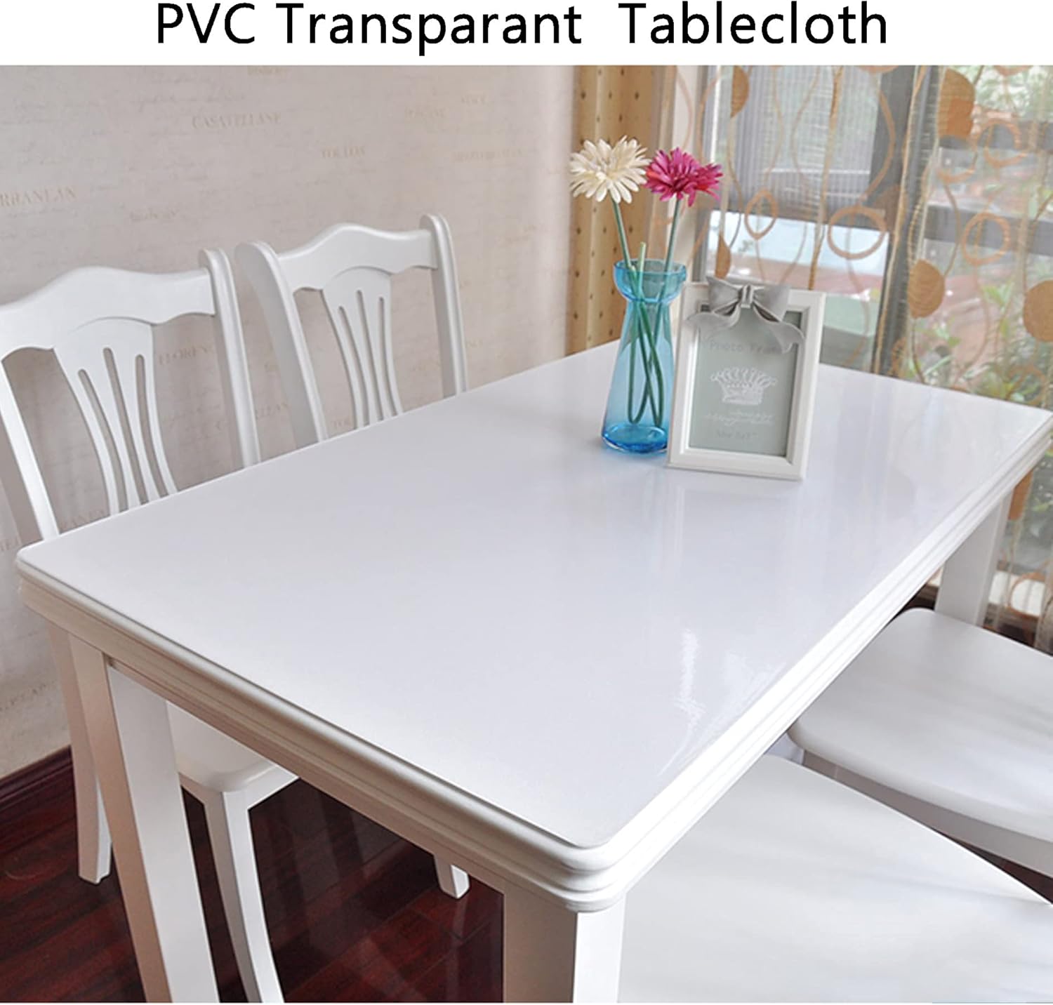 YYHJ Protector de mantel de varios tamaños, PVC transparente rectangular de plástico, mantel de aceite, fácil de limpiar, impermeable, lavable, para