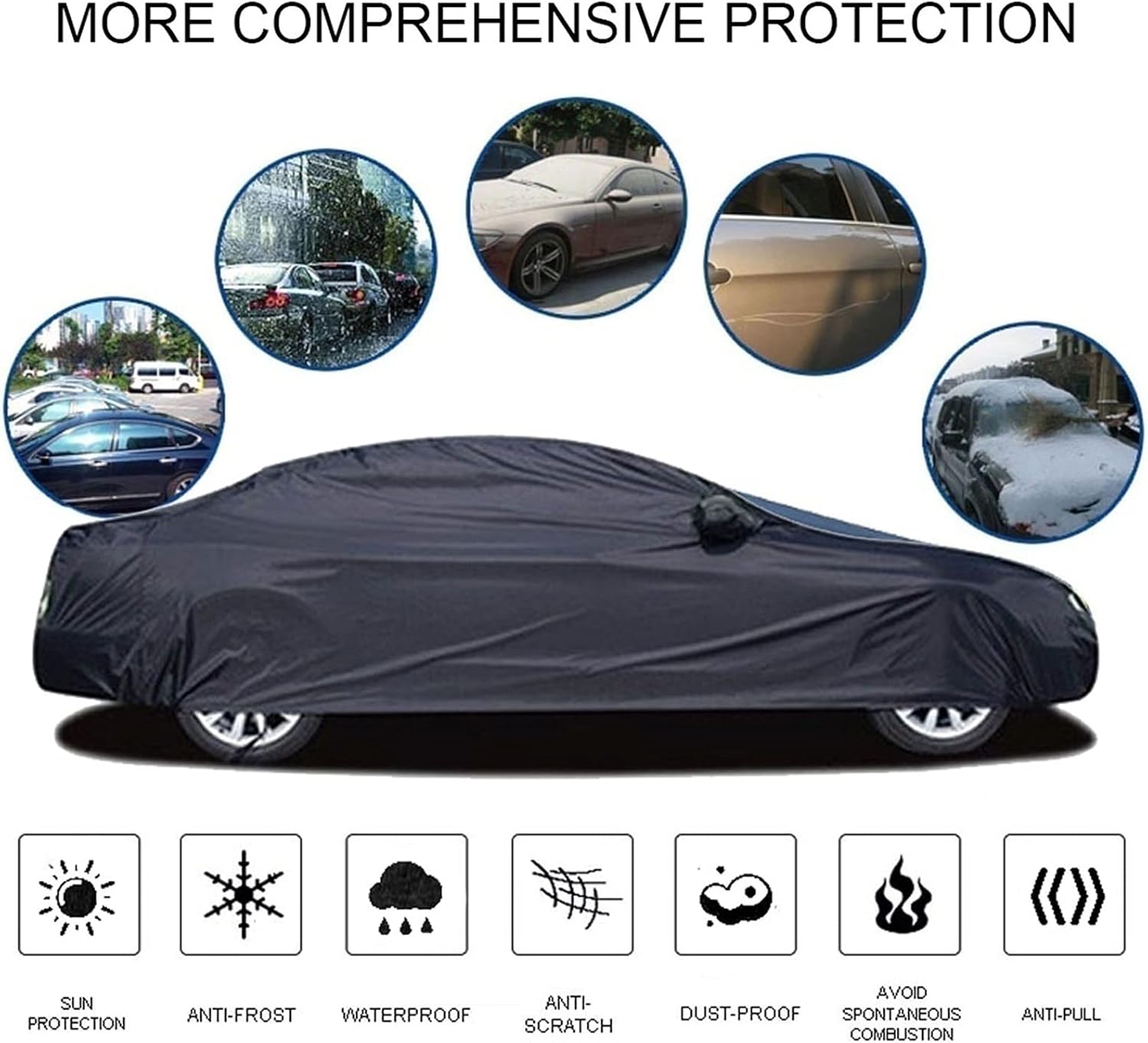 Funda impermeable para coche compatible con Ssangyong Korando Musso Rexton Rodius Tivoli Turismo a prueba de polvo, resistente al viento, nieve,