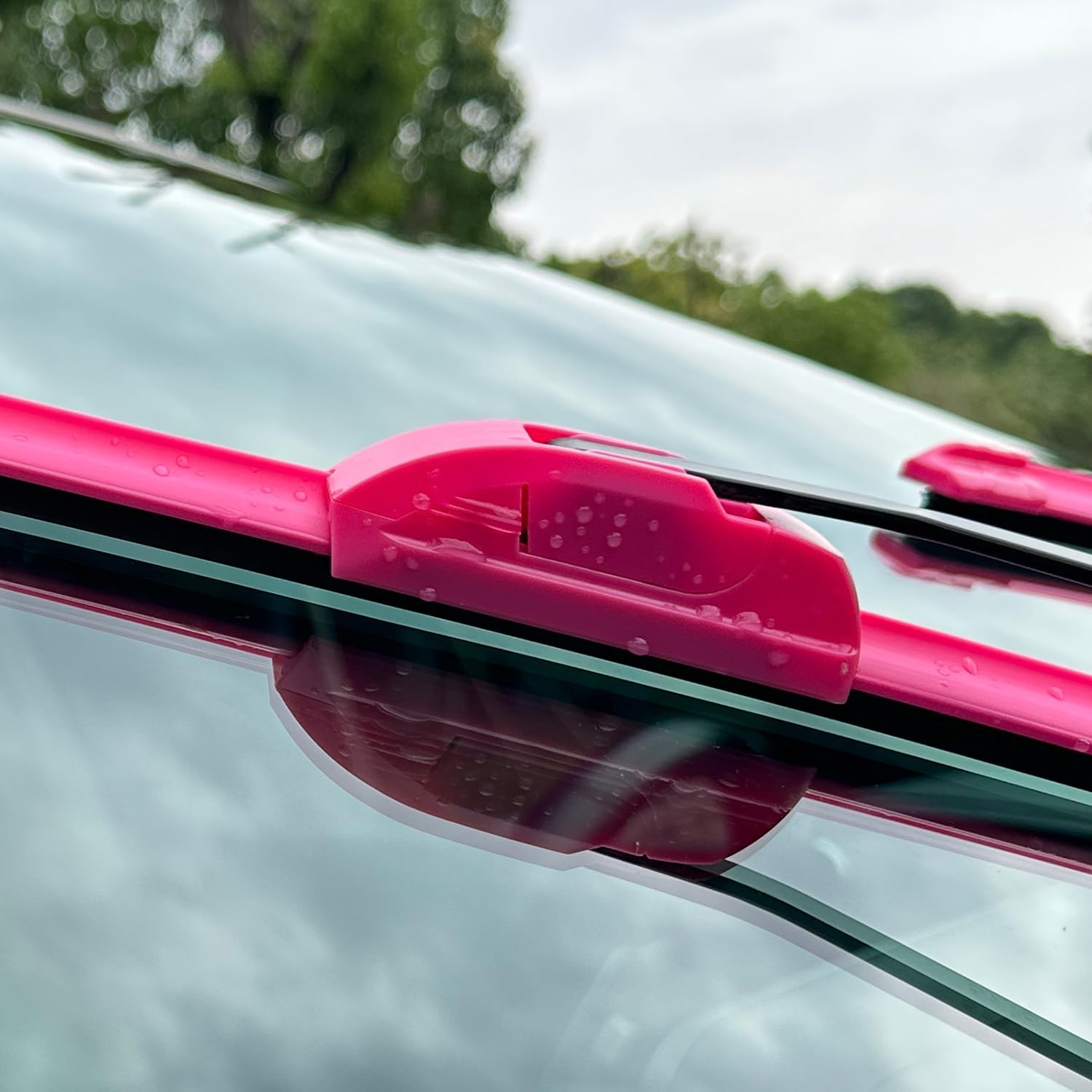 CJPPPZIW Limpiaparabrisas de repuesto automático de alta calidad de 20 + 20 pulgadas, color rosa, piezas de automóvil fáciles de instalar (juego de