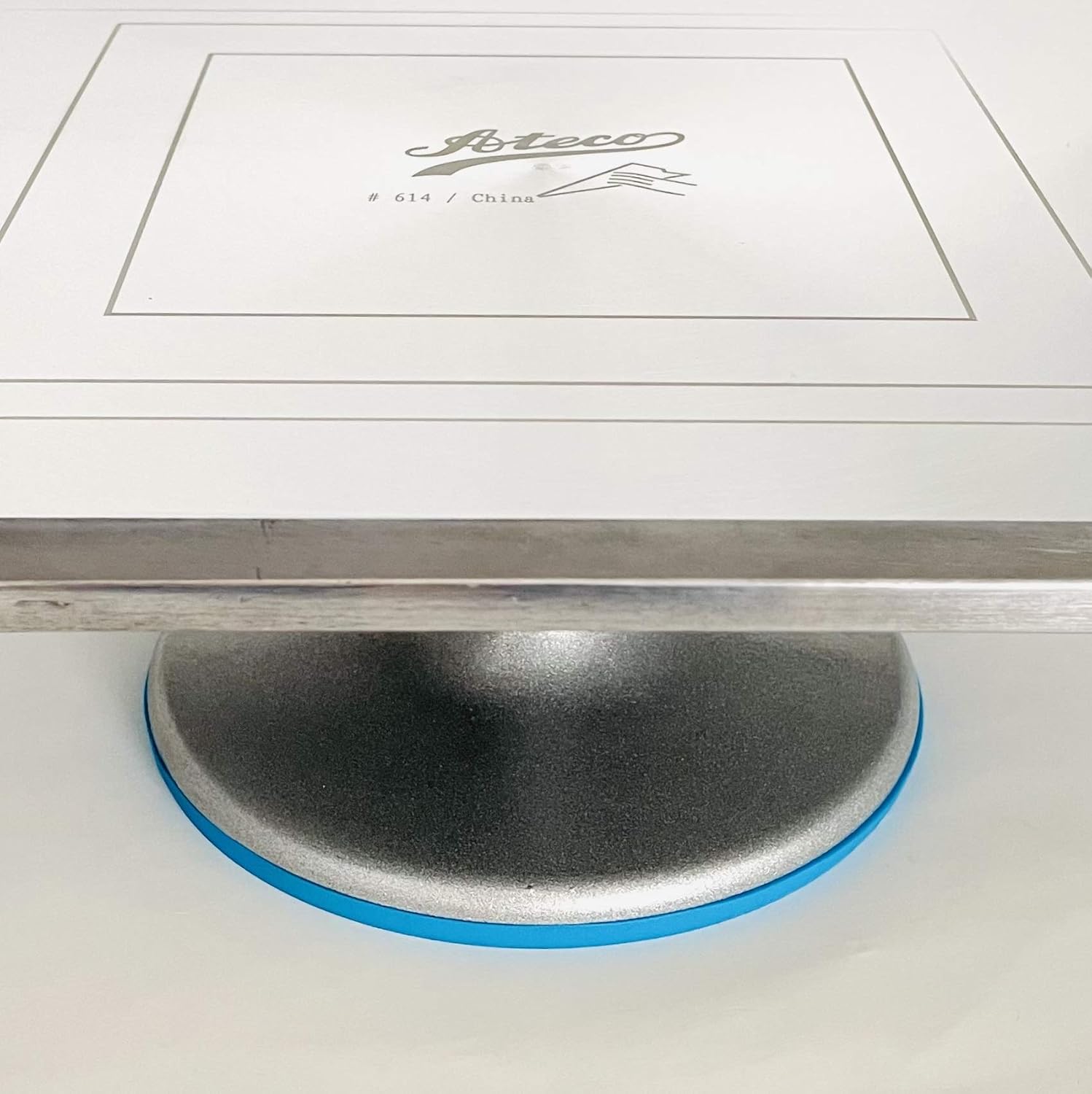 Ateco 608REVOLVING Cake Decorating soporte, 11″ Ronda, apto para uso alimentario de plástico Base & parte superior, #614 – base rectangular con
