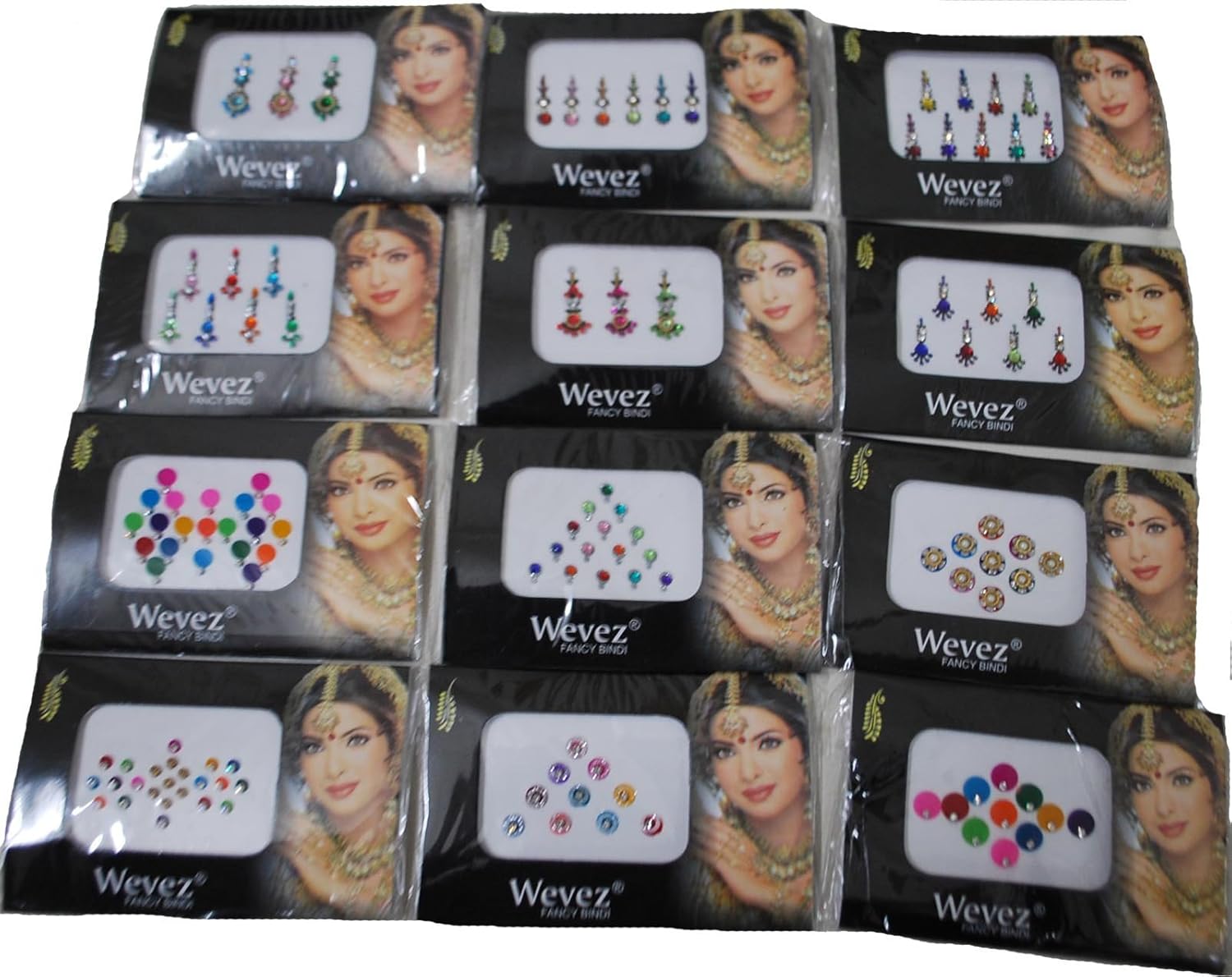 Paquete de 12 pegatinas autoadhesivas para el cuerpo de Bollywood, reutilizables