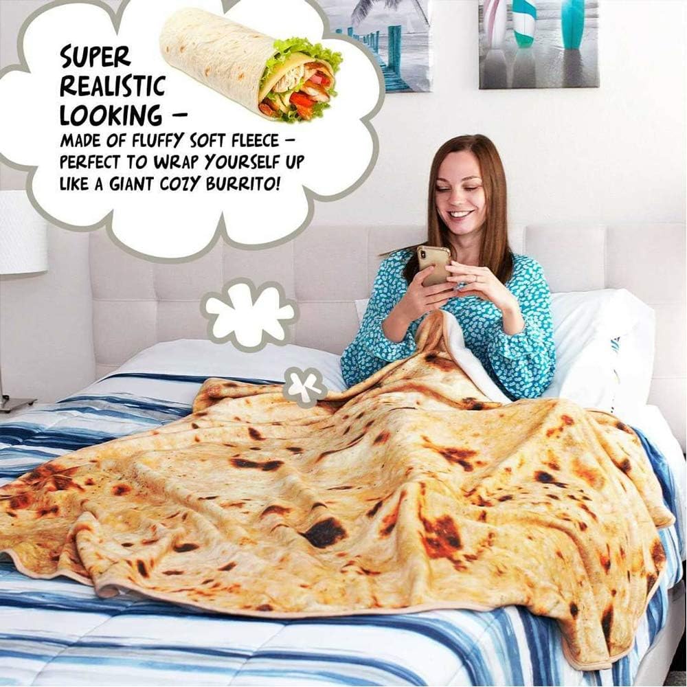 Wrap Blanket Food Creations – Manta original, toalla de playa redonda suave y cómoda, manta perfectamente redonda para niños y adultos, diámetro de