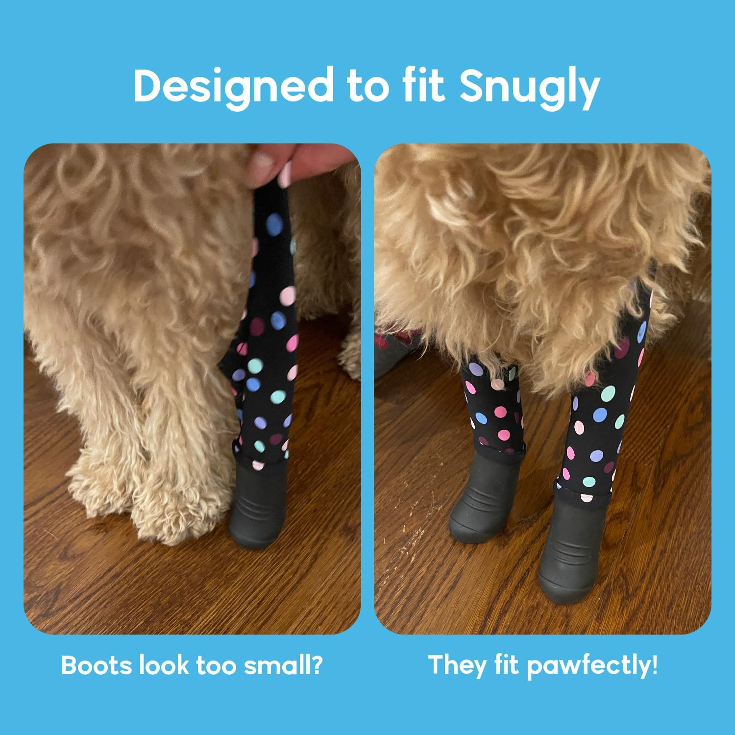 Walkee Paws Leggings de lujo fáciles de poner para perro, vistos en Shark Tank, botas de nieve para perro para invierno, lluvia, humedad y nieve,