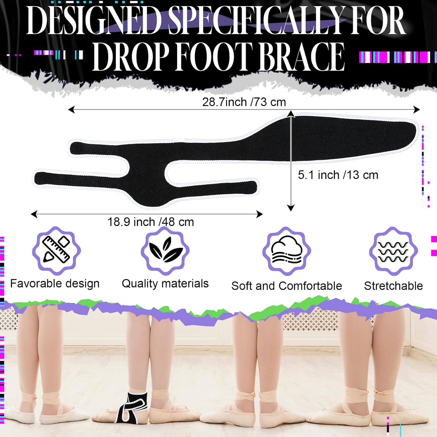 Vertintong AFO – Soporte para pie izquierdo para caminar con zapatos y calcetines, tobillera ajustable que proporciona soporte para caídas de pies,