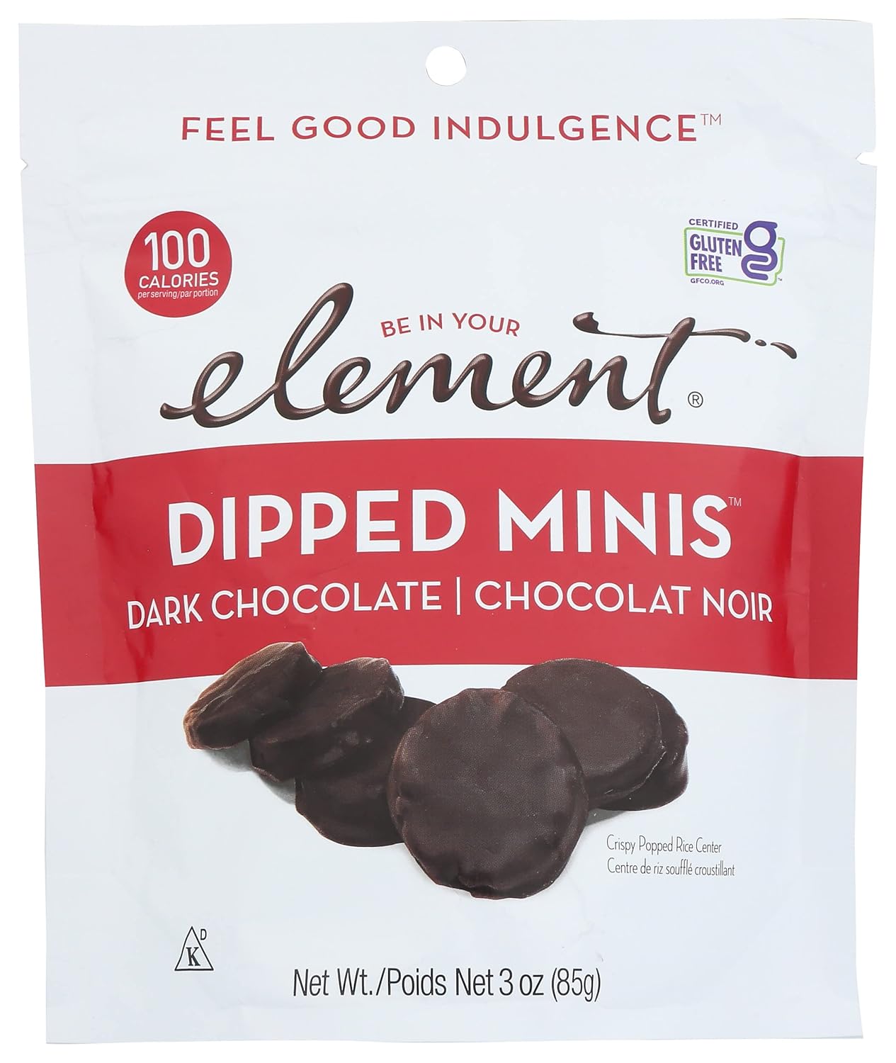 Element Snacks – Pasteles de arroz con chocolate oscuro, sin gluten, sin OMG, 3 onzas (paquete de 8)