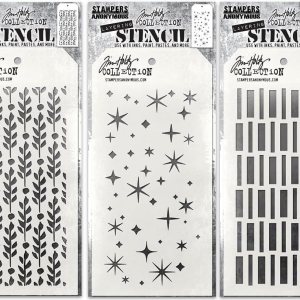 Plantillas Tim Holtz – Hojas de bayas, centelleantes y palos – 3 artículos Plantillas Tim Holtz – Hojas de bayas, centelleantes y palos – 3 artículos