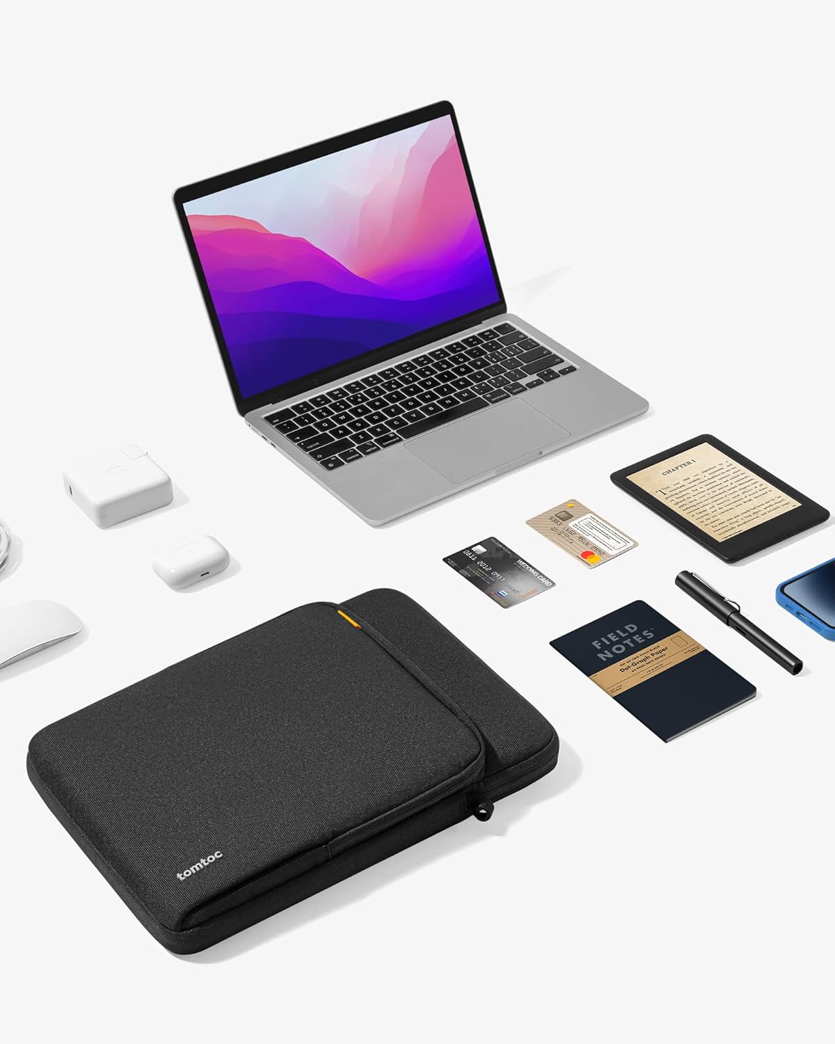 tomtoc Funda protectora 360 para laptop diseñada para MacBook Pro M4M3M2M1 ProMax 2024-2019, resistente al agua y bien organizada, funda de